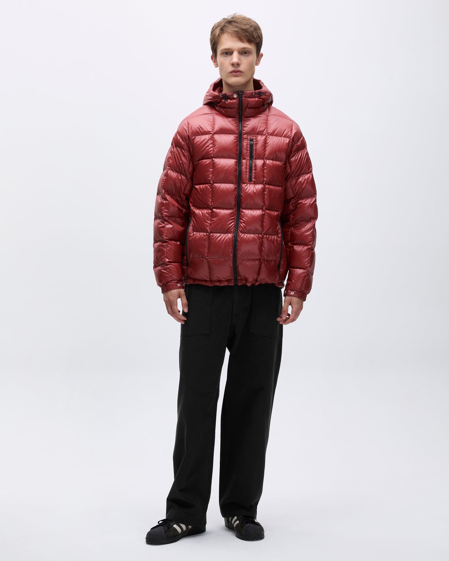 Camper Hooded Down Jacket Pale Red