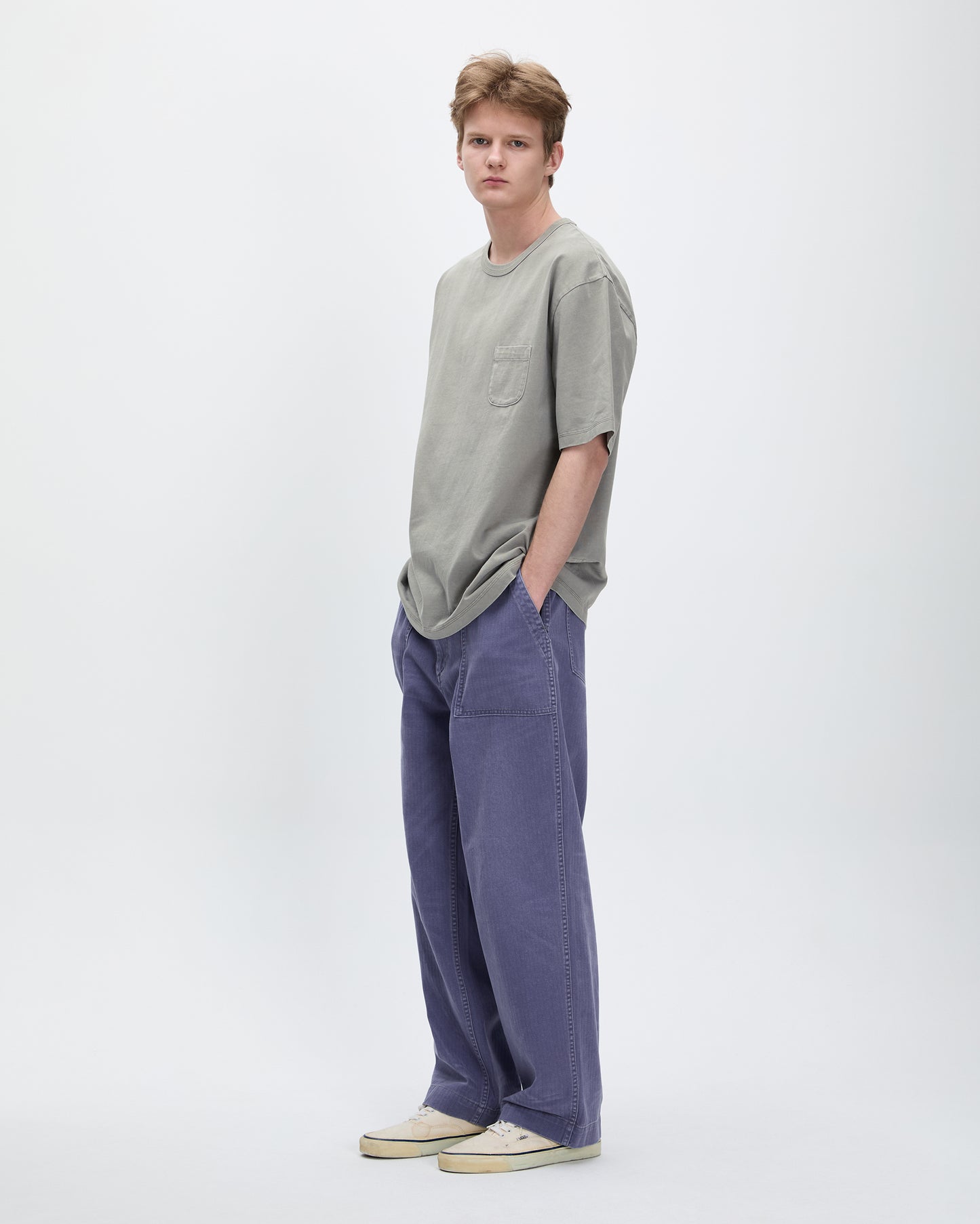 Overdyed Pocket Tee Mid Grey