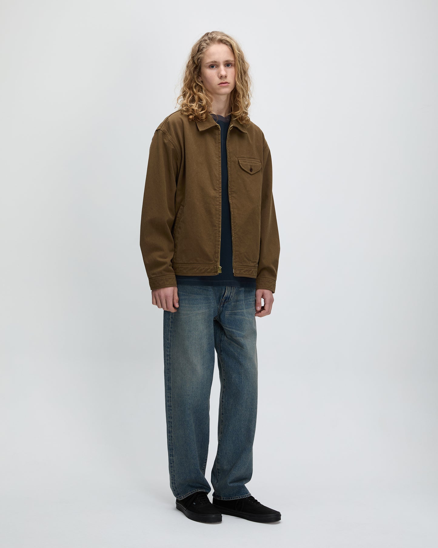 Washed Swing Jacket Brown