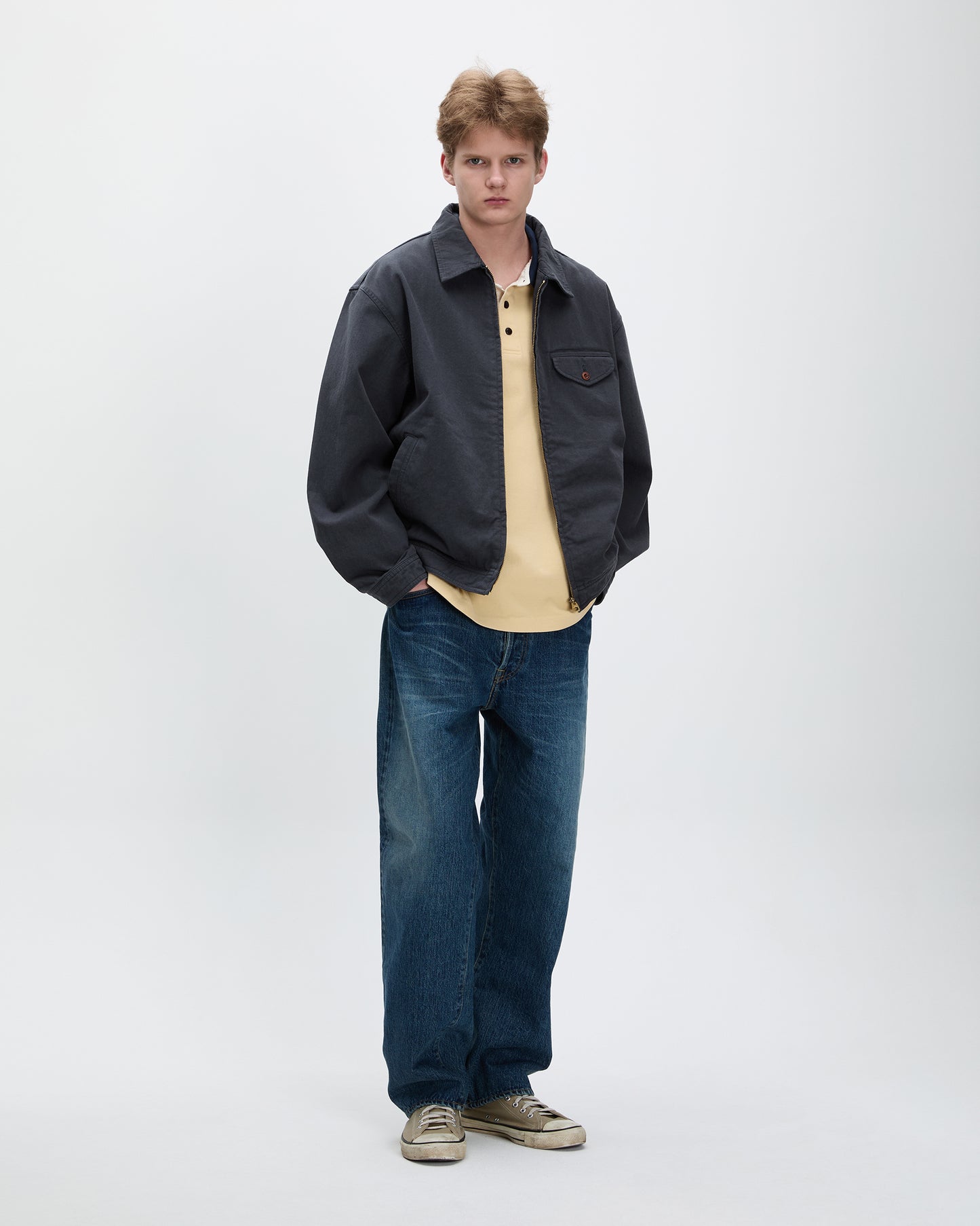 Washed Swing Jacket Navy
