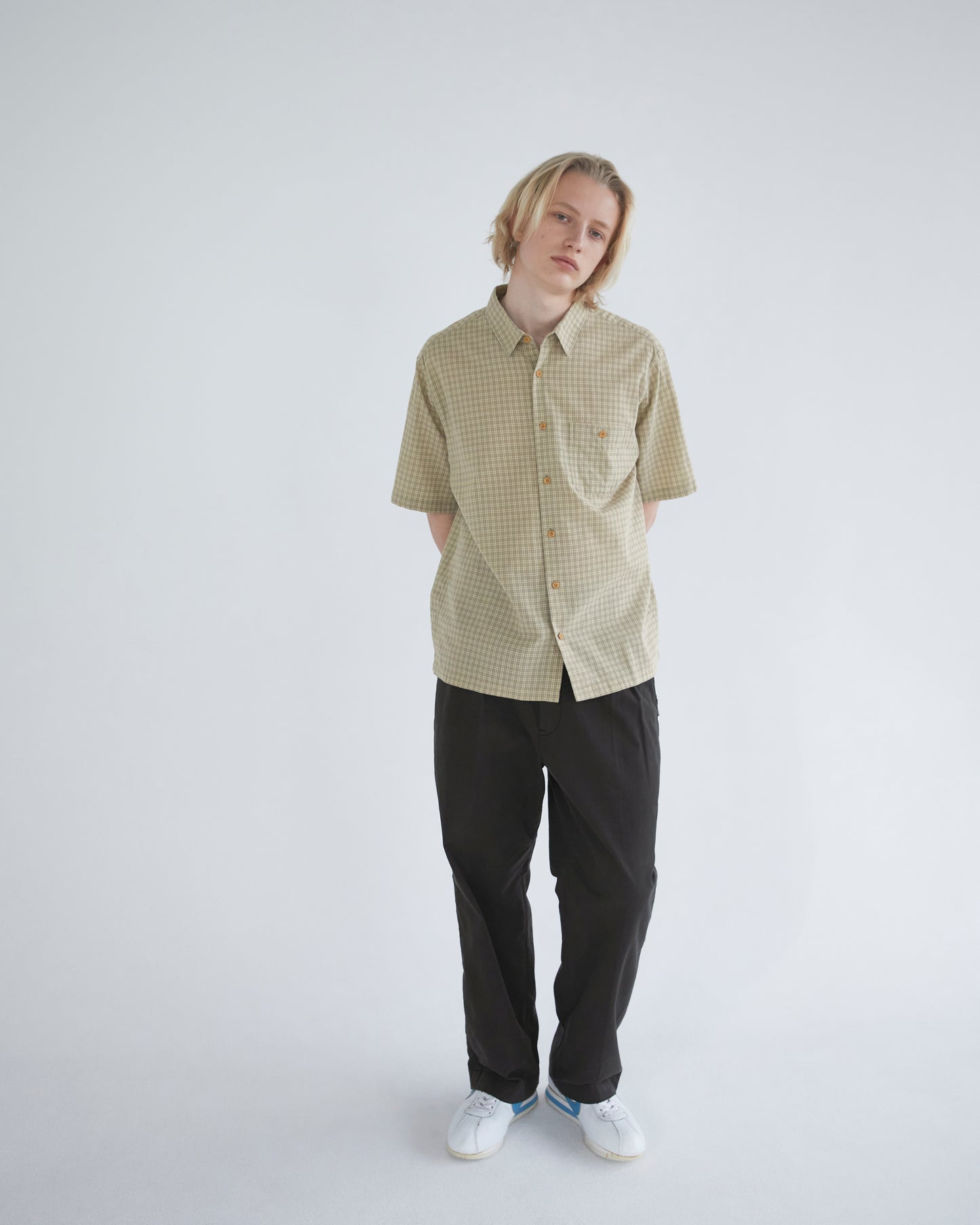 Border Check S/S Shirt Sage