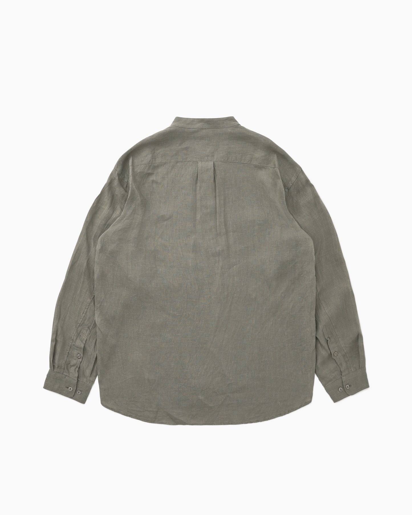 Officer Stand Collar L/S Shirt Linen Canvas Gray