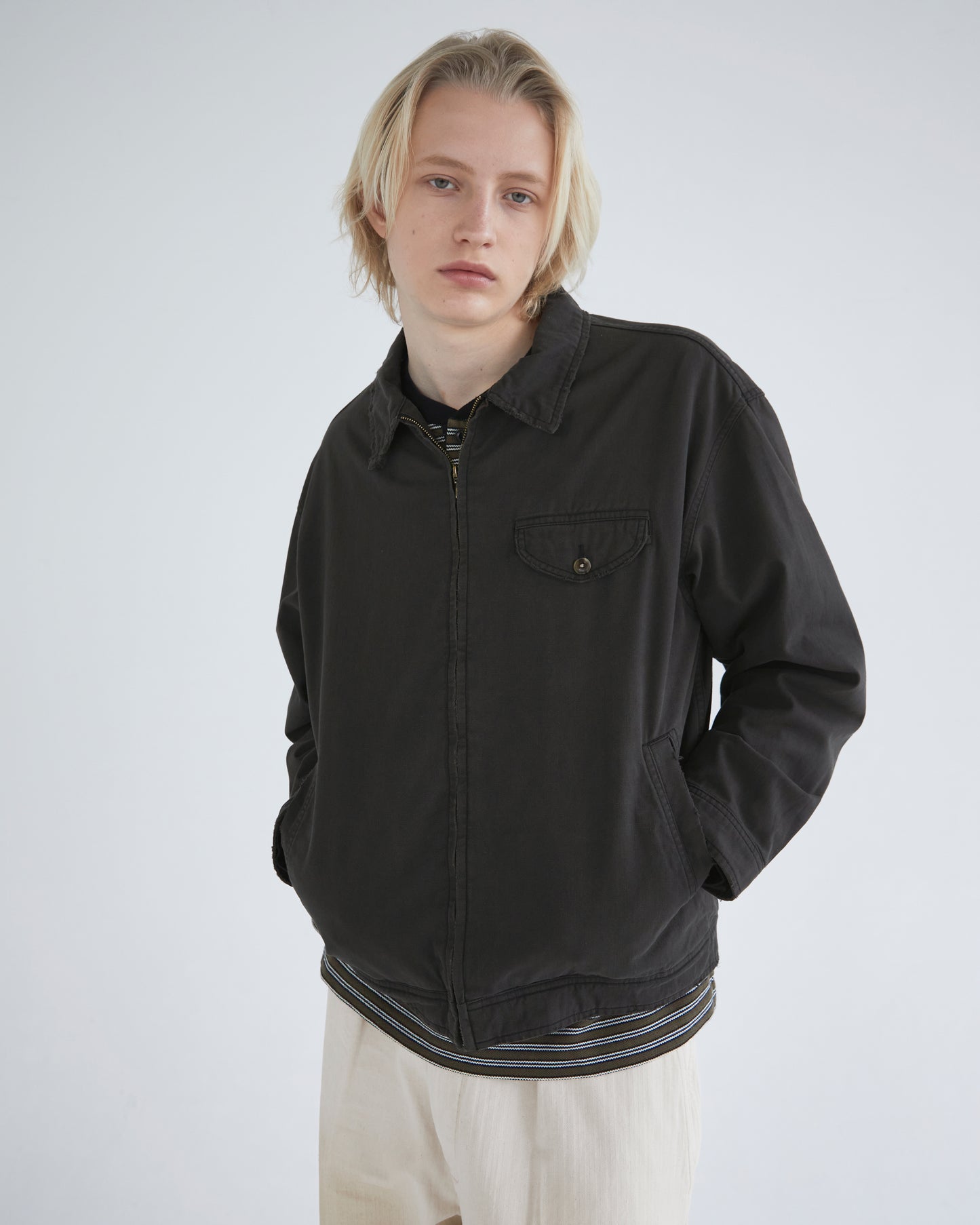 Slub Swing Jacket Faded Black