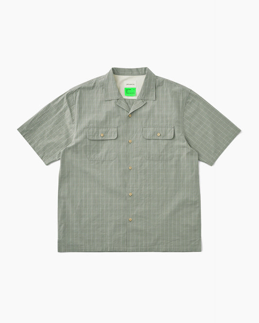 Cross Open Collar S/S Shirt Sage