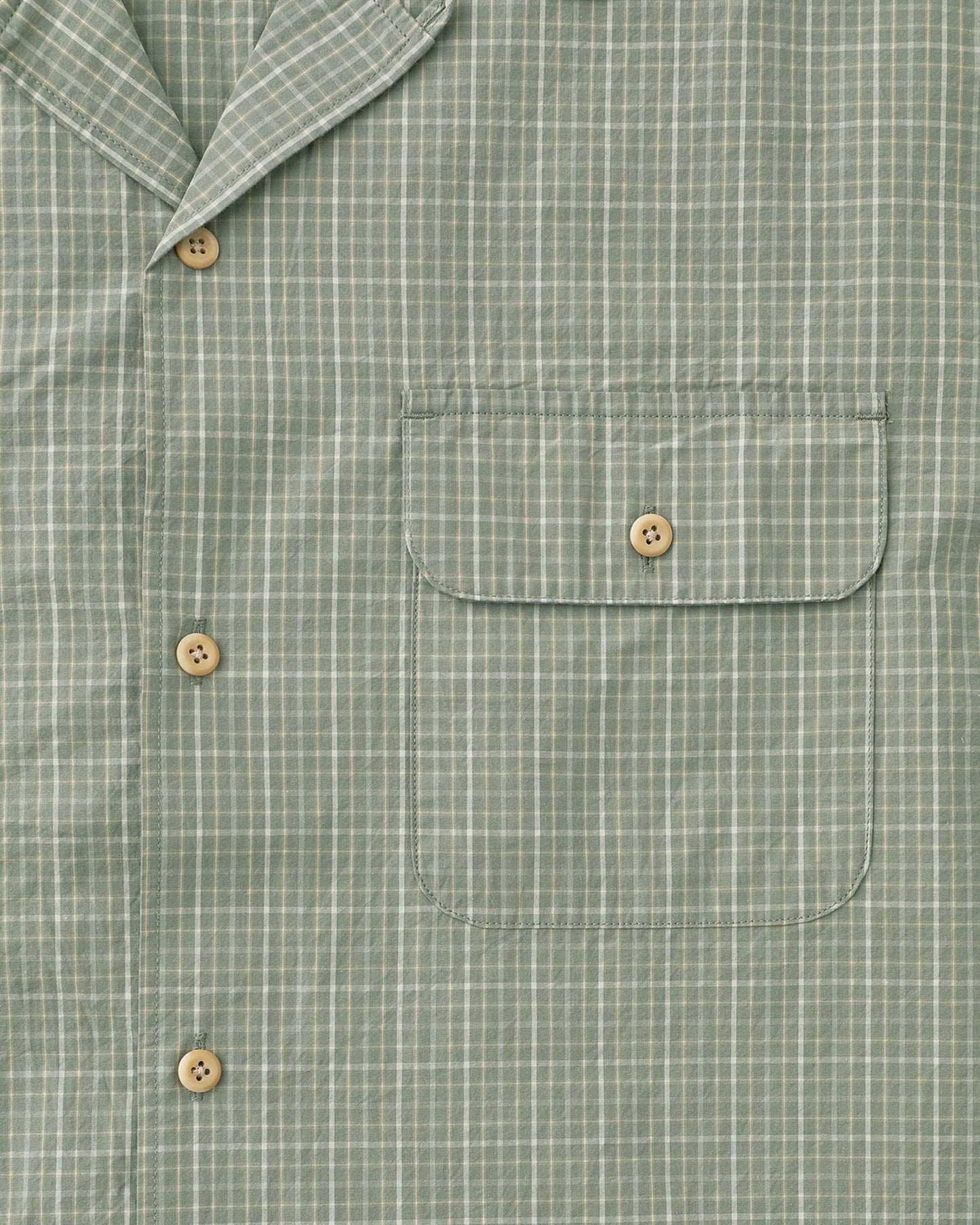 Cross Open Collar S/S Shirt Sage