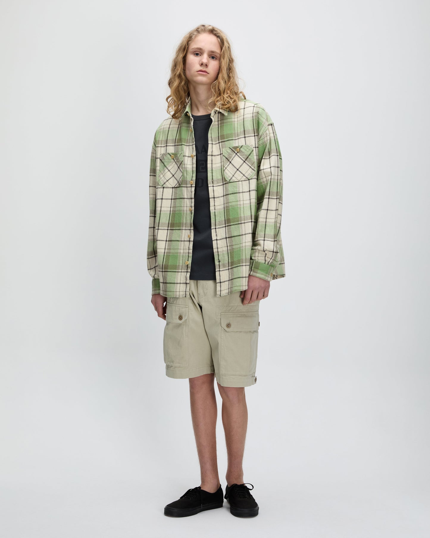 Trucker Plaid Shirt Grass