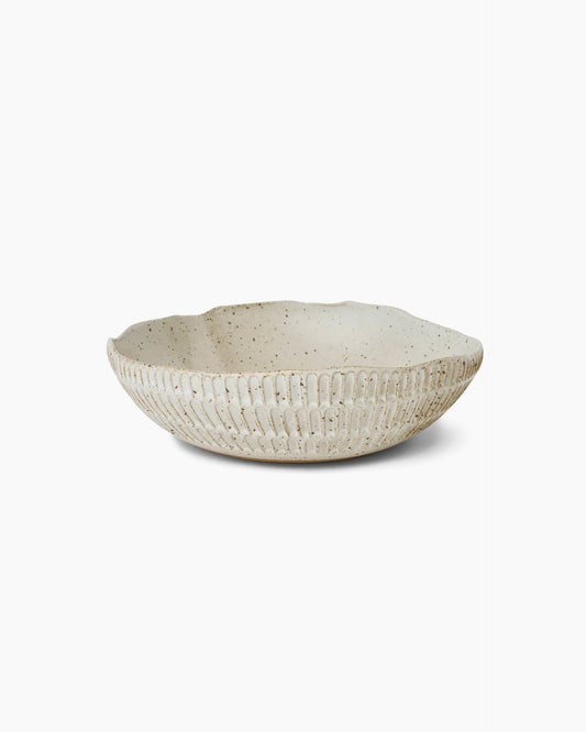 Carved Eggshell Serving / Salad Bowl