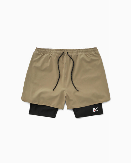 Layered Pocketed Trail Shorts Morel/Black