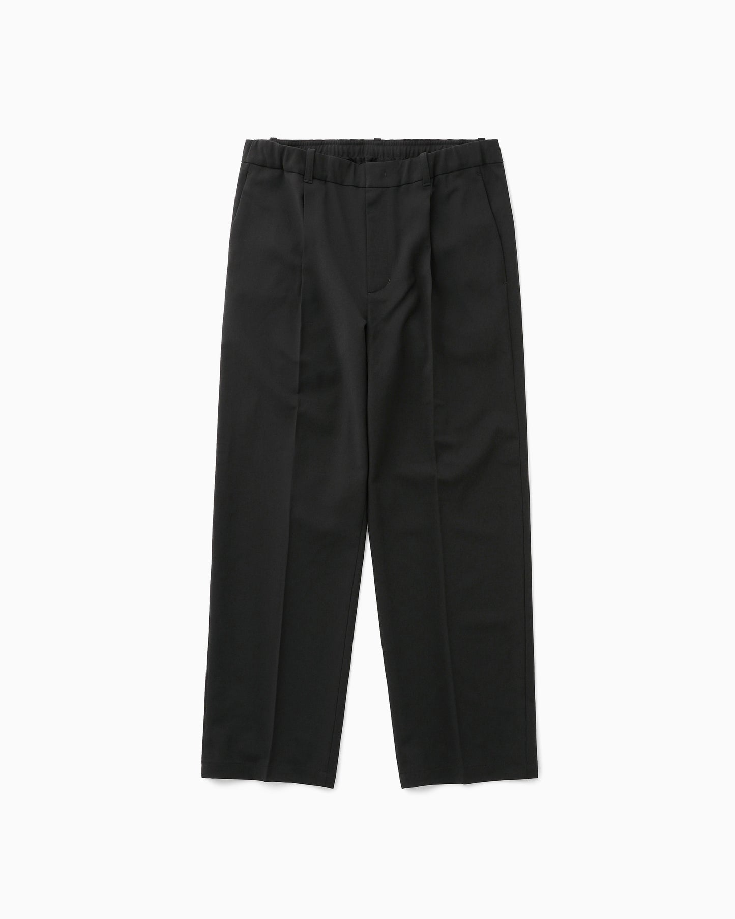 One Tuck Straight Pants Black