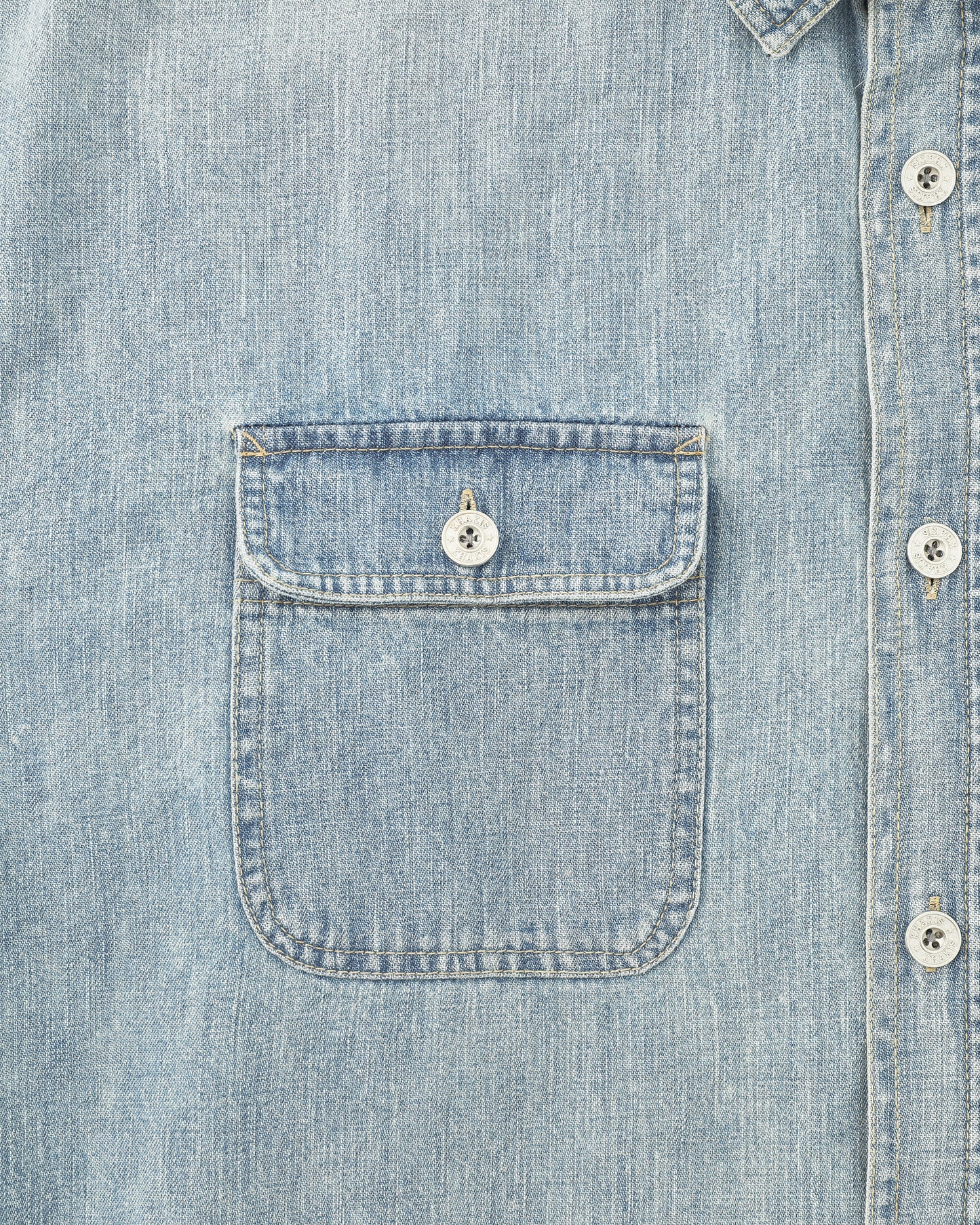 2P Denim S/S Shirt Light Blue