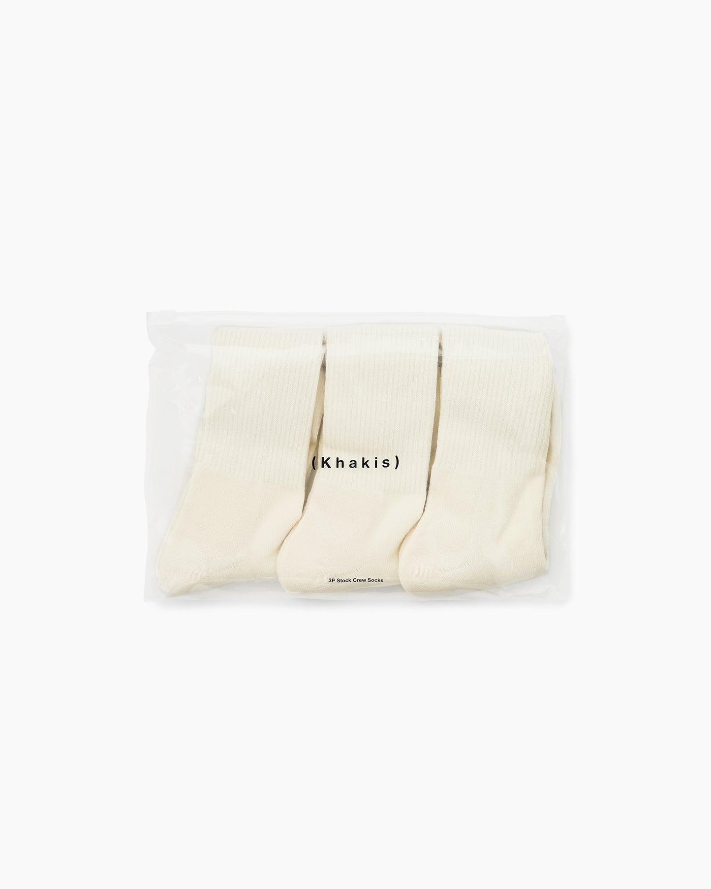 3P Stock Crew Socks Ivory