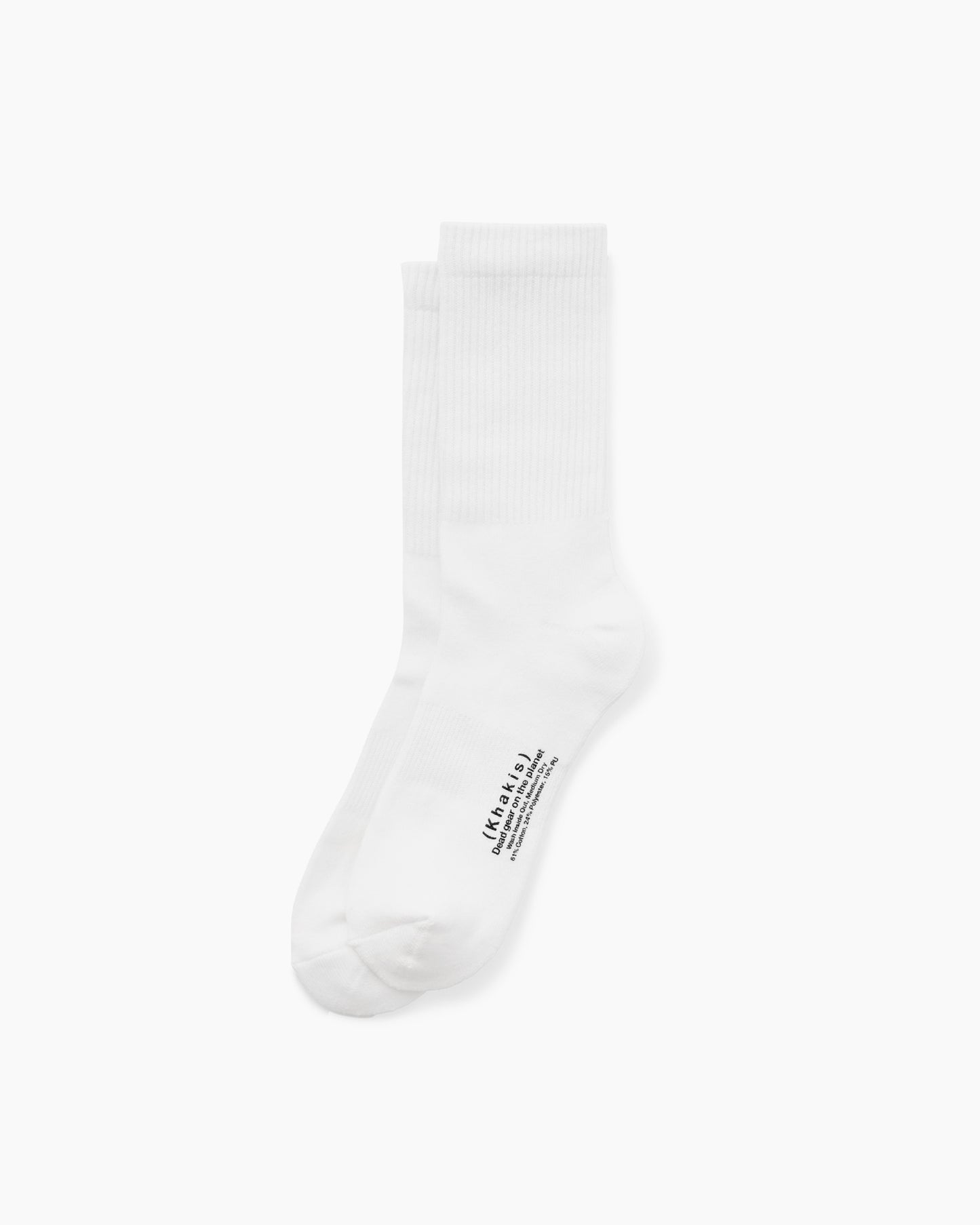 3P Stock Crew Socks White