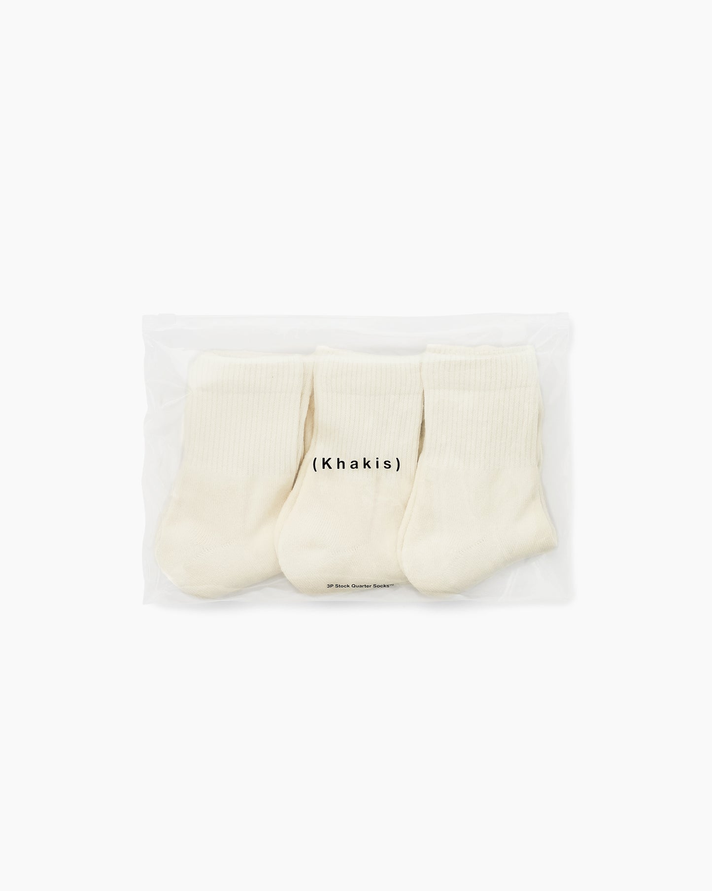 3P Stock Quarter Socks Ivory