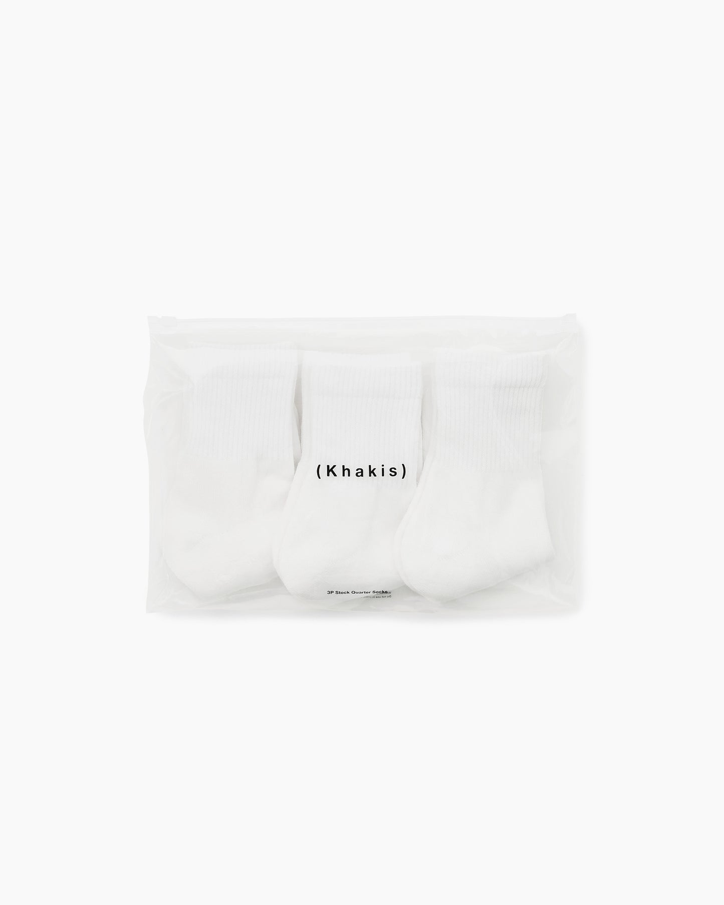3P Stock Quarter Socks White