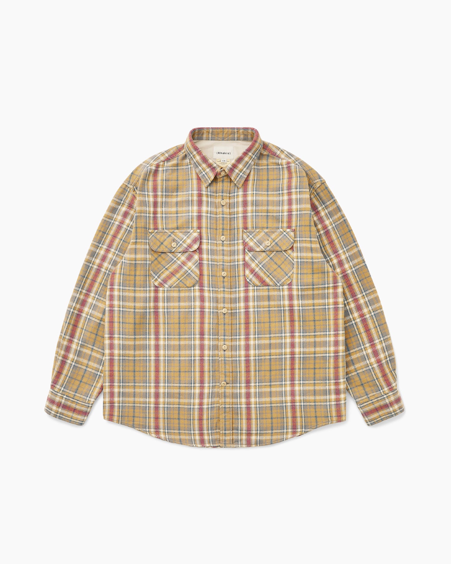 Brushed Plaid Shirt Pale Yellow