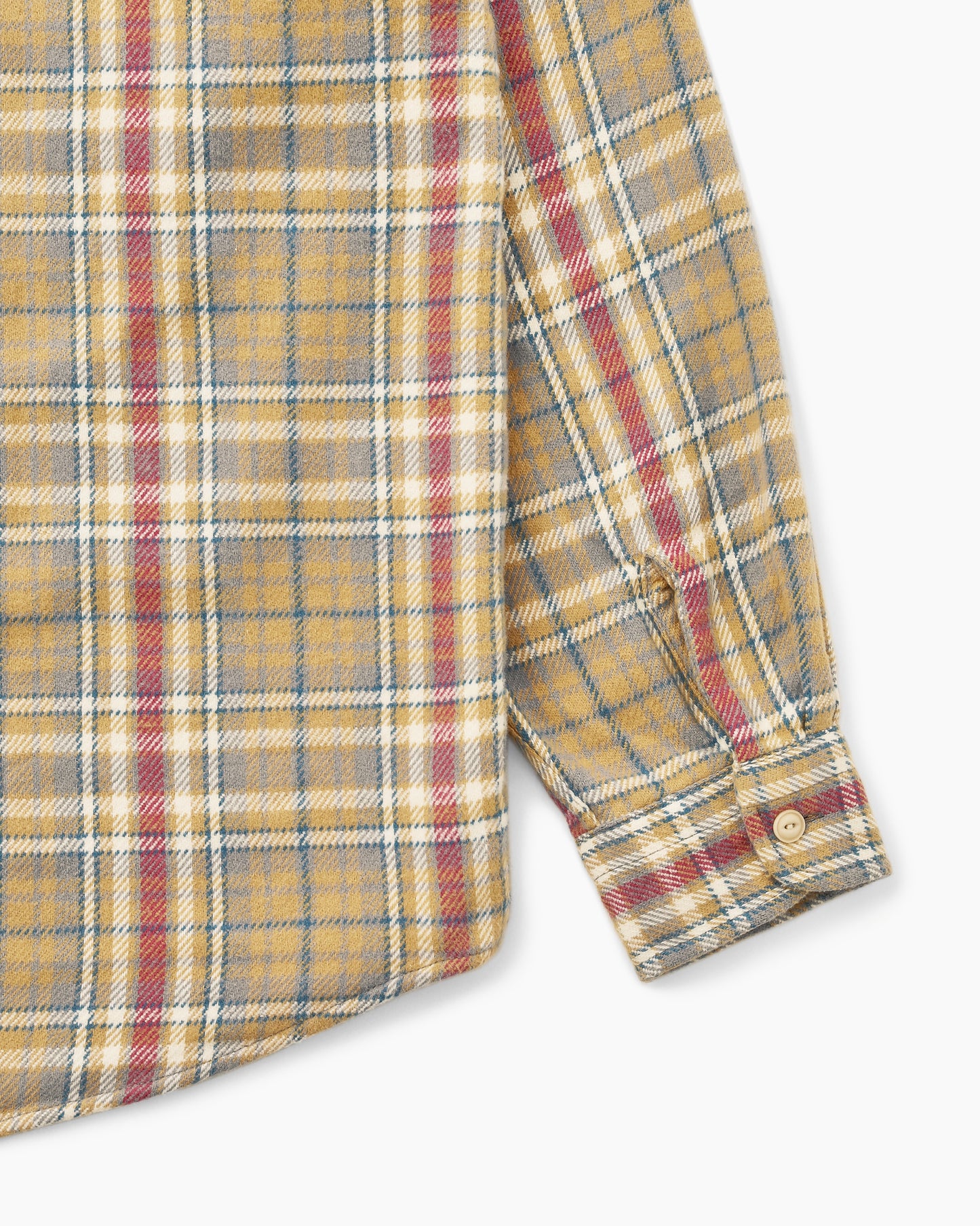 Brushed Plaid Shirt Pale Yellow