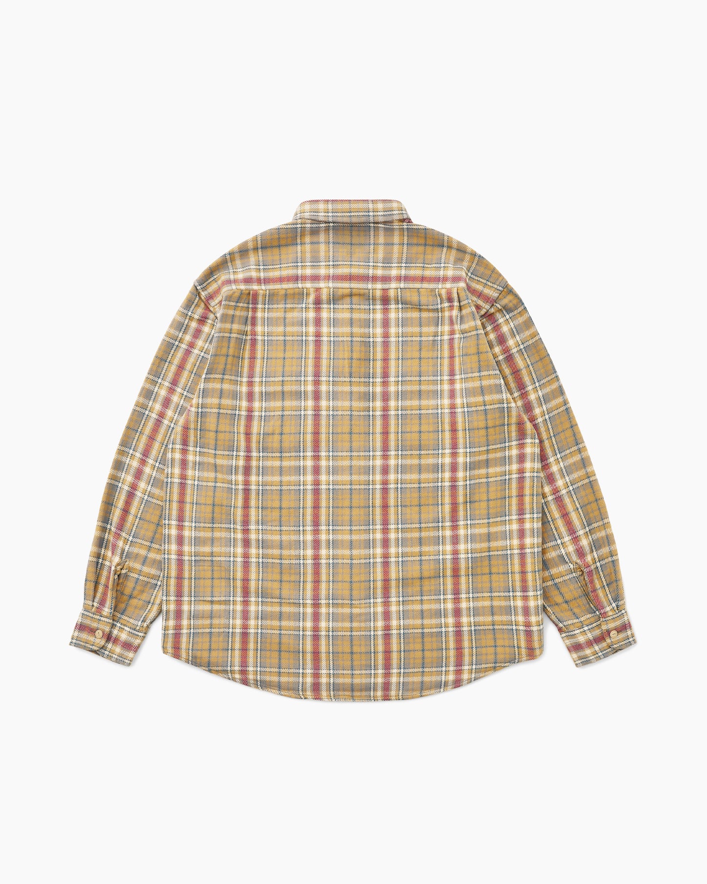Brushed Plaid Shirt Pale Yellow