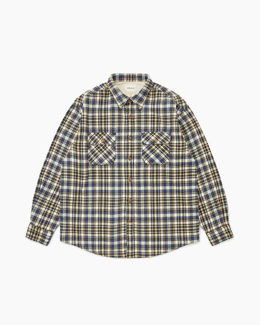 Brushed Plaid Shirt Royal Blue