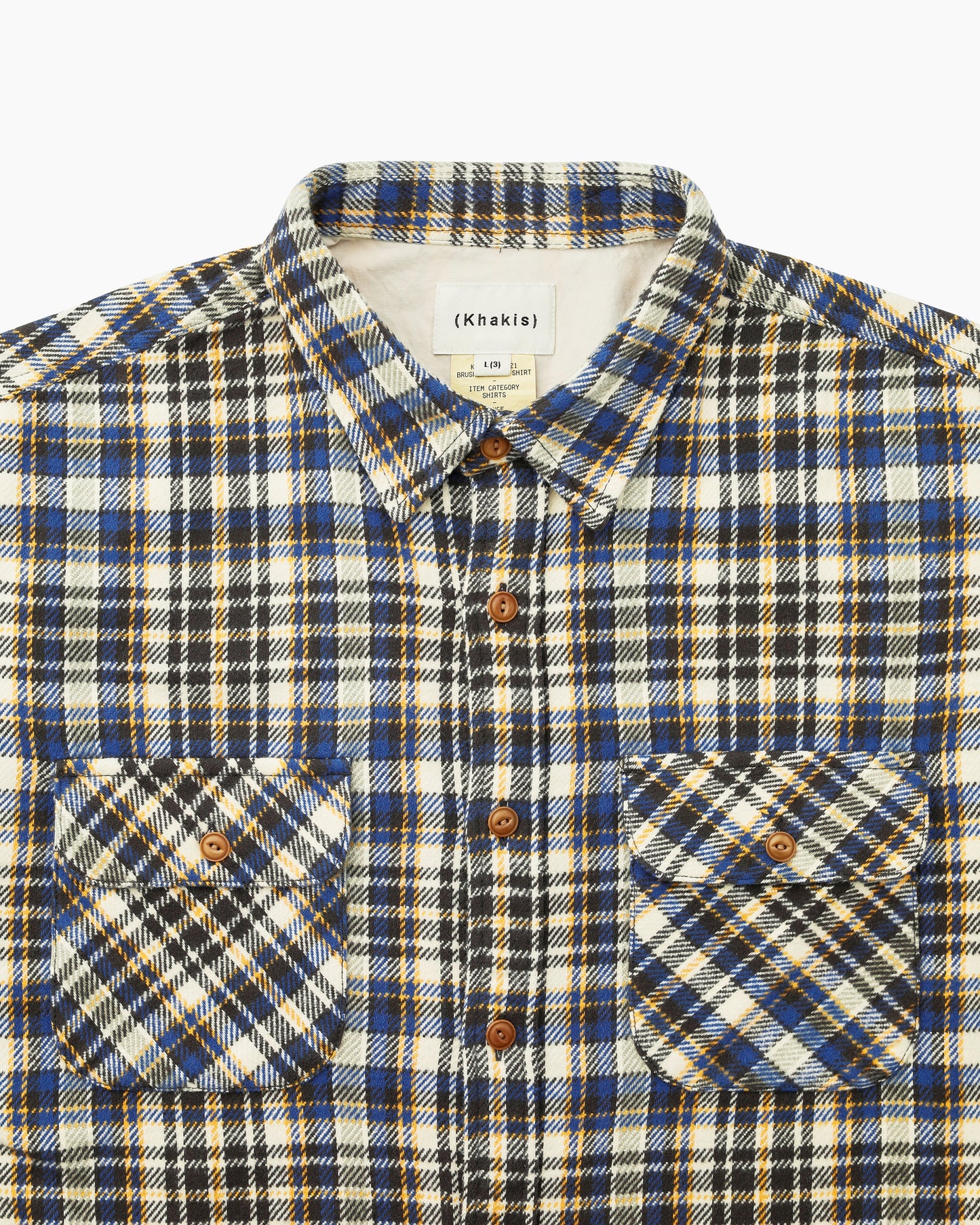Brushed Plaid Shirt Royal Blue