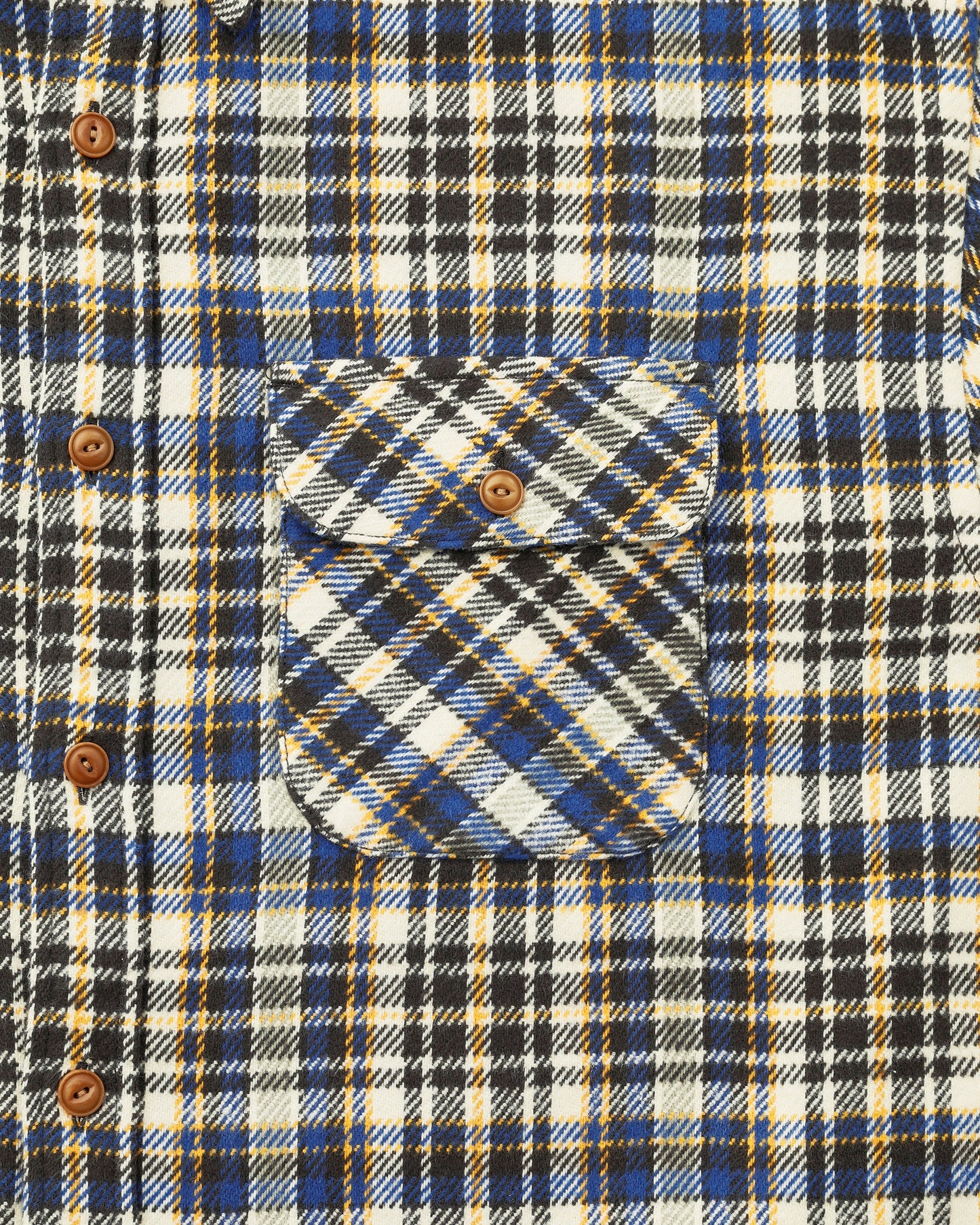 Brushed Plaid Shirt Royal Blue