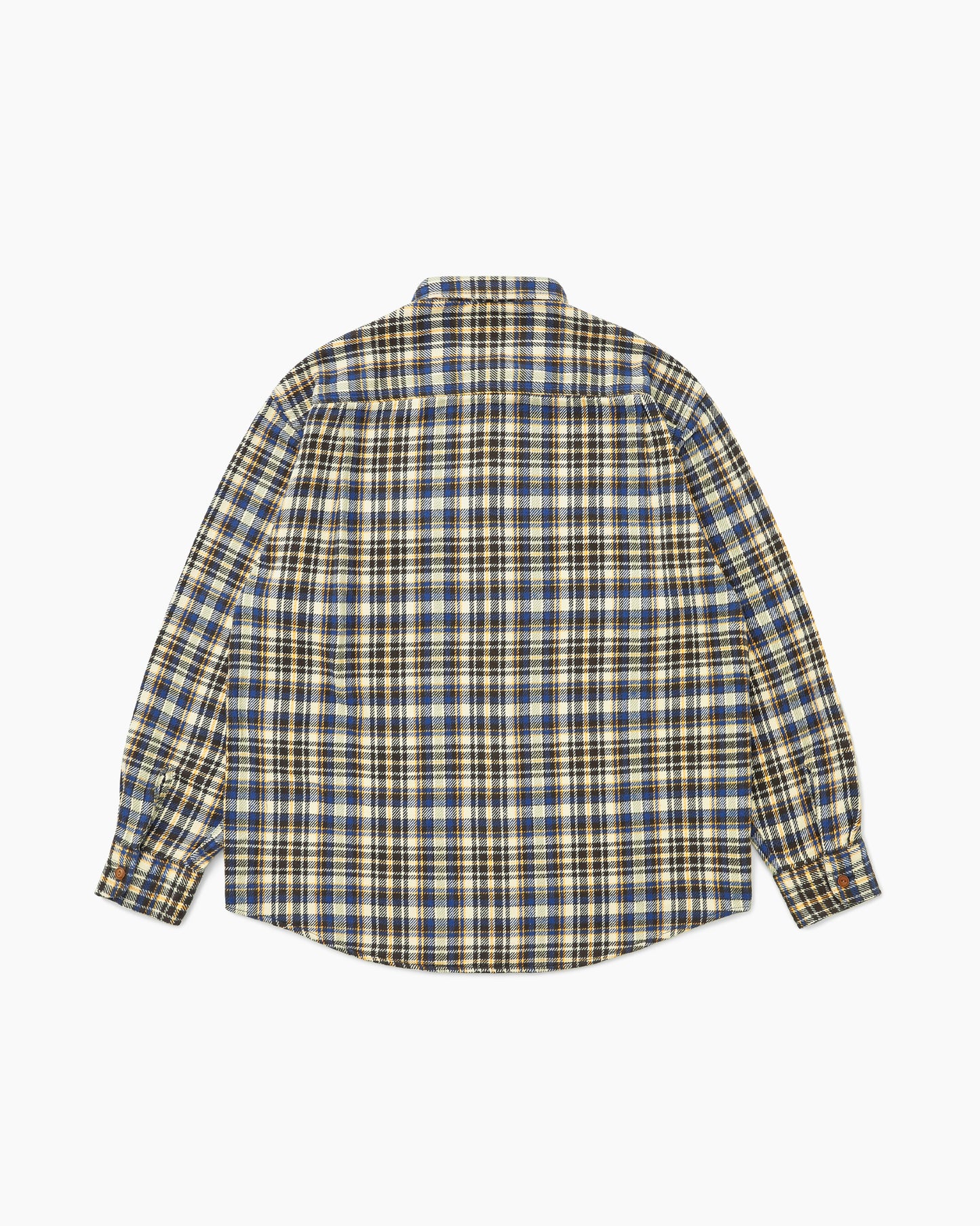 Brushed Plaid Shirt Royal Blue