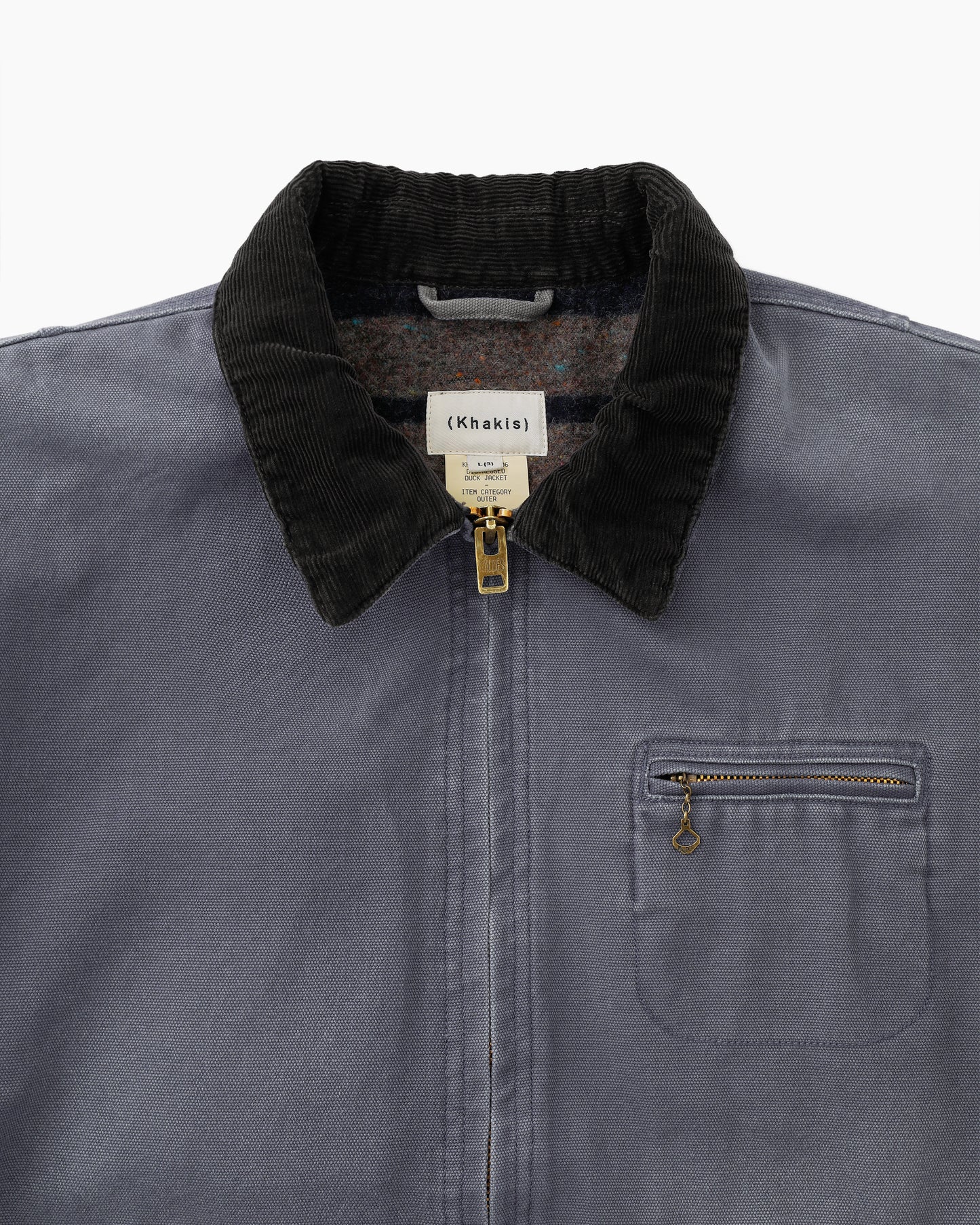 Distressed Duck Jacket Pale Navy