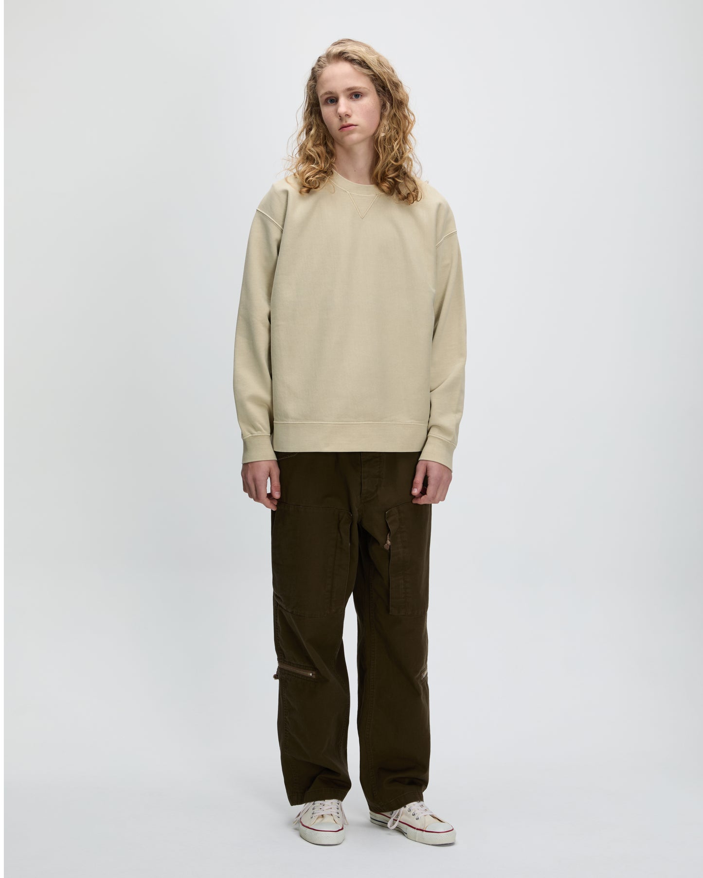 Dyed Stock Crewneck Sand