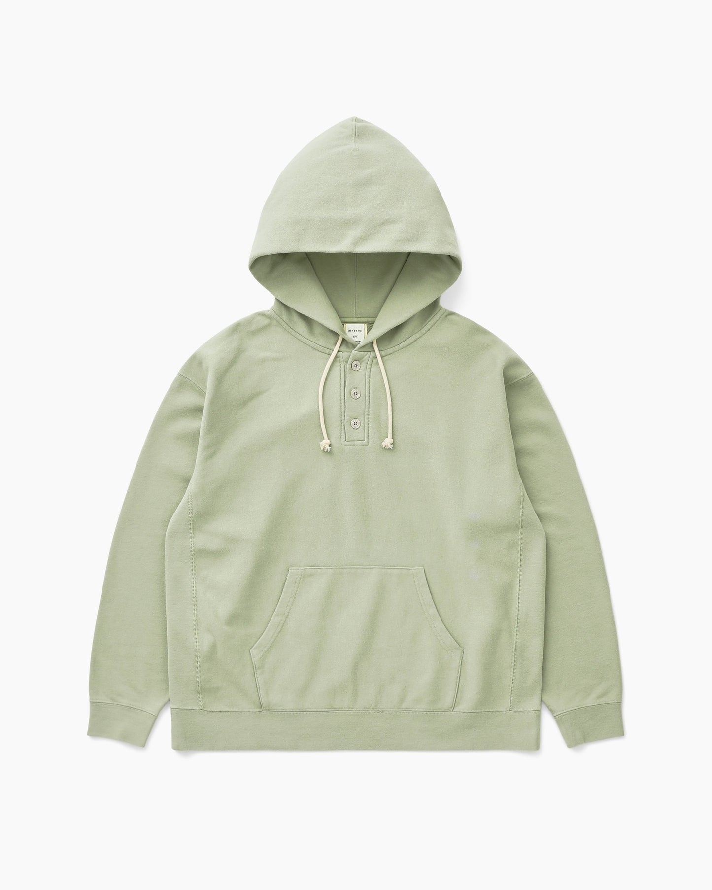 Half Button Hoodie Moss