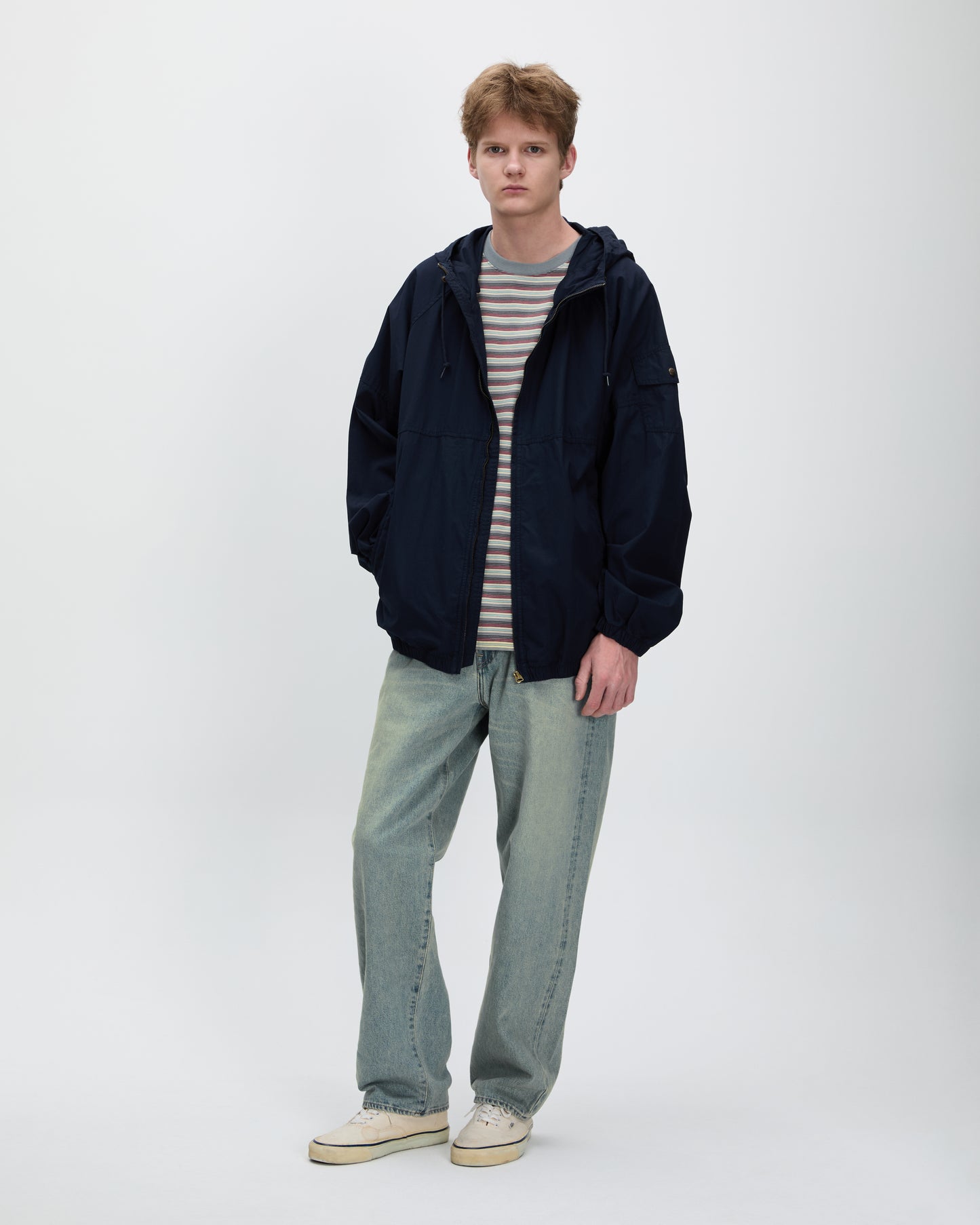Hooded Wind Jacket Navy