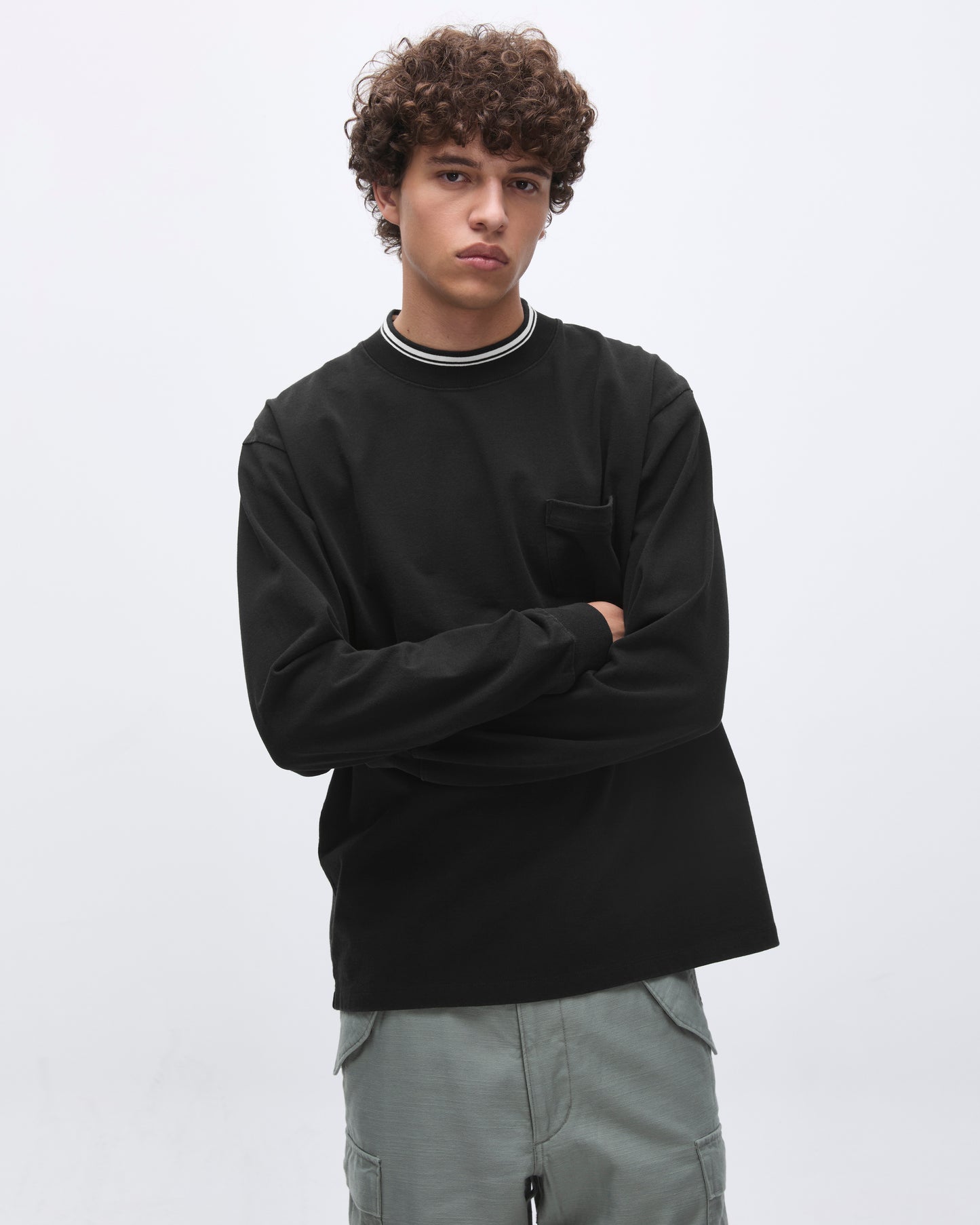 Mockneck L/S Tee Black