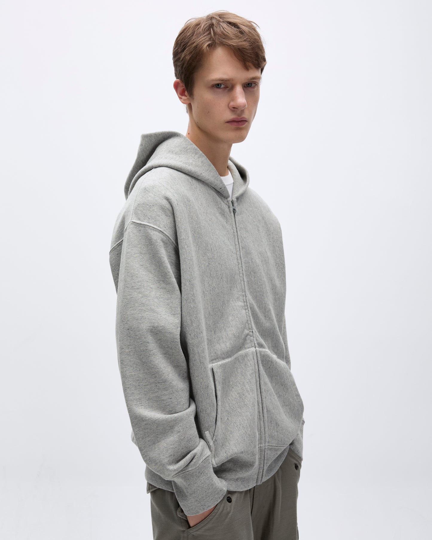 Original Full Zip Hoodie Heather Grey