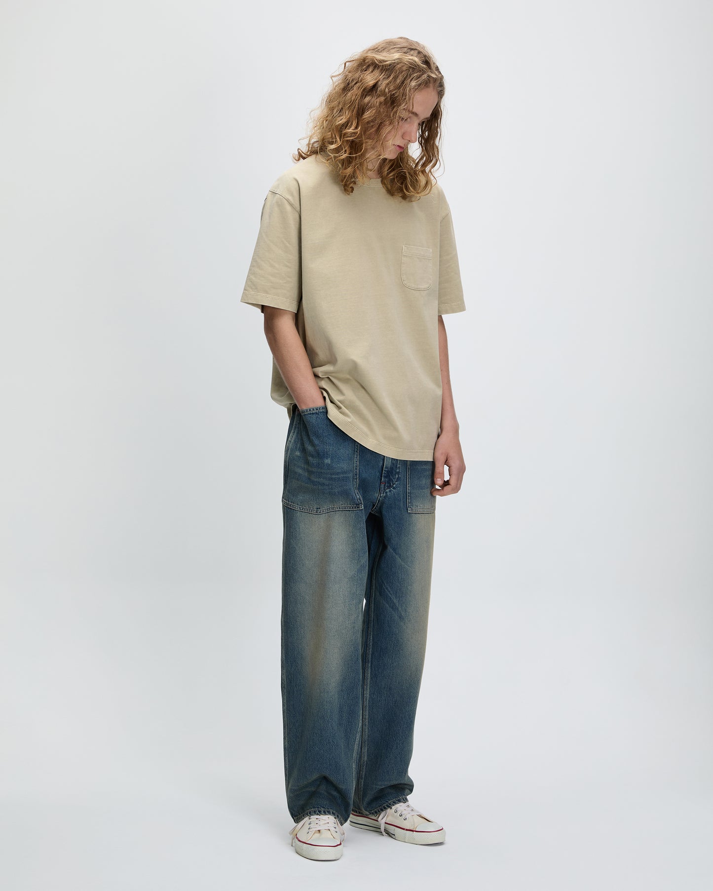 Overdyed Pocket Tee Beige
