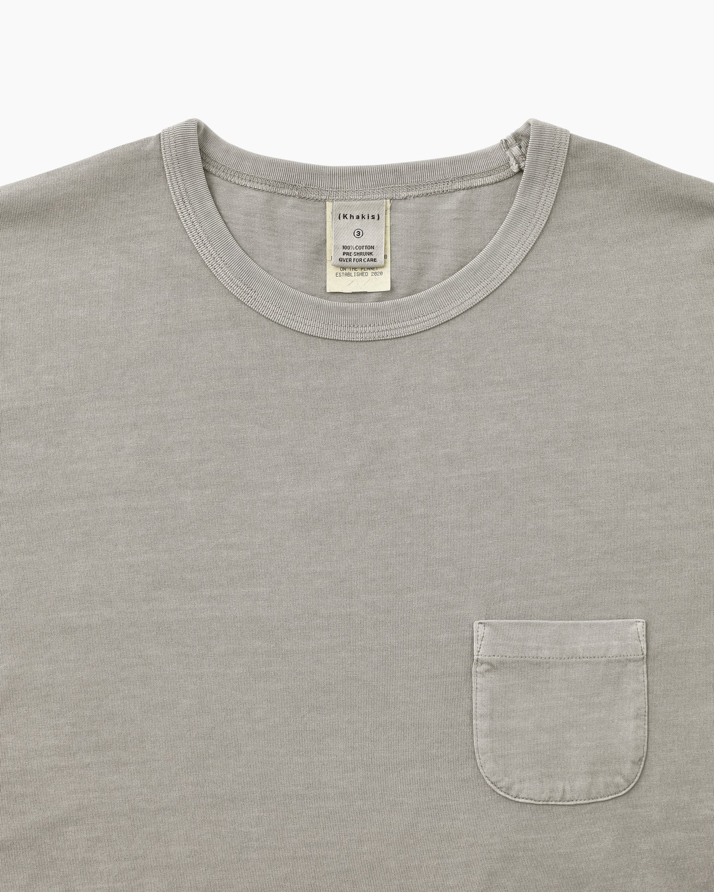 Overdyed Pocket Tee Mid Grey