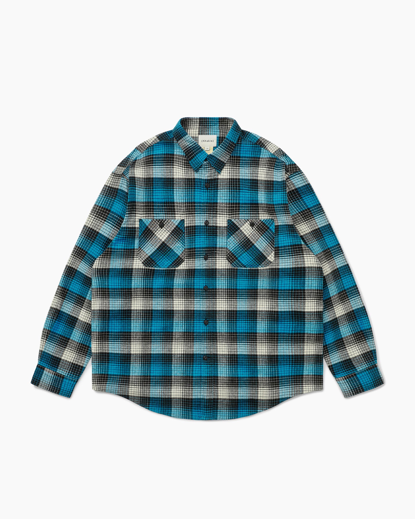 Shadow Check Flannel Shirt Blue