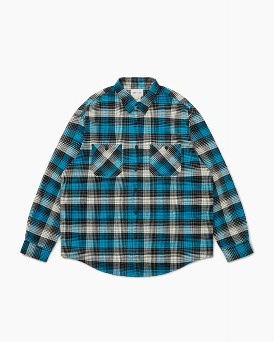 Shadow Check Flannel Shirt Blue