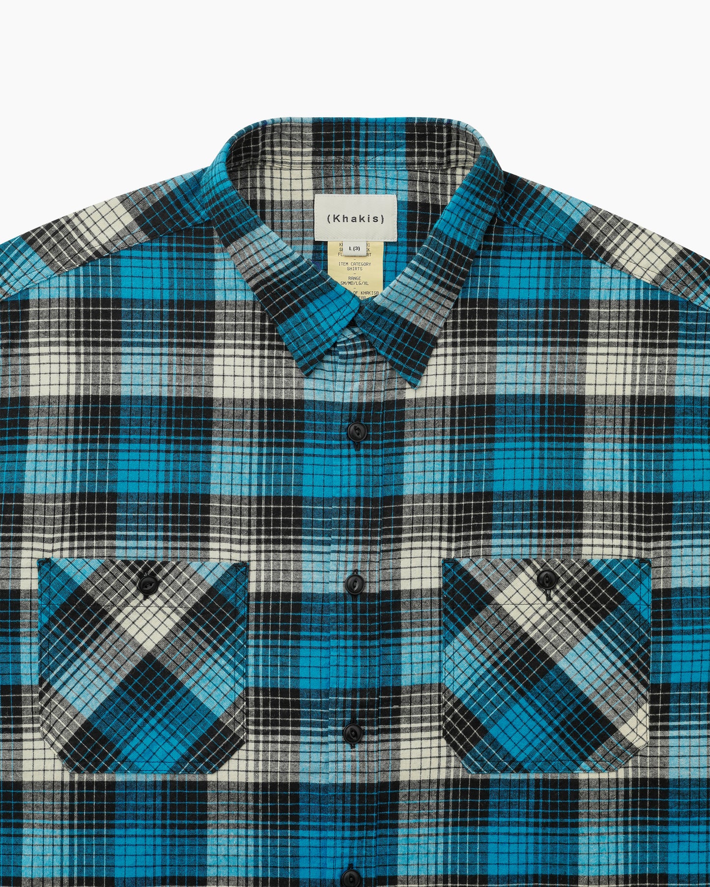 Shadow Check Flannel Shirt Blue