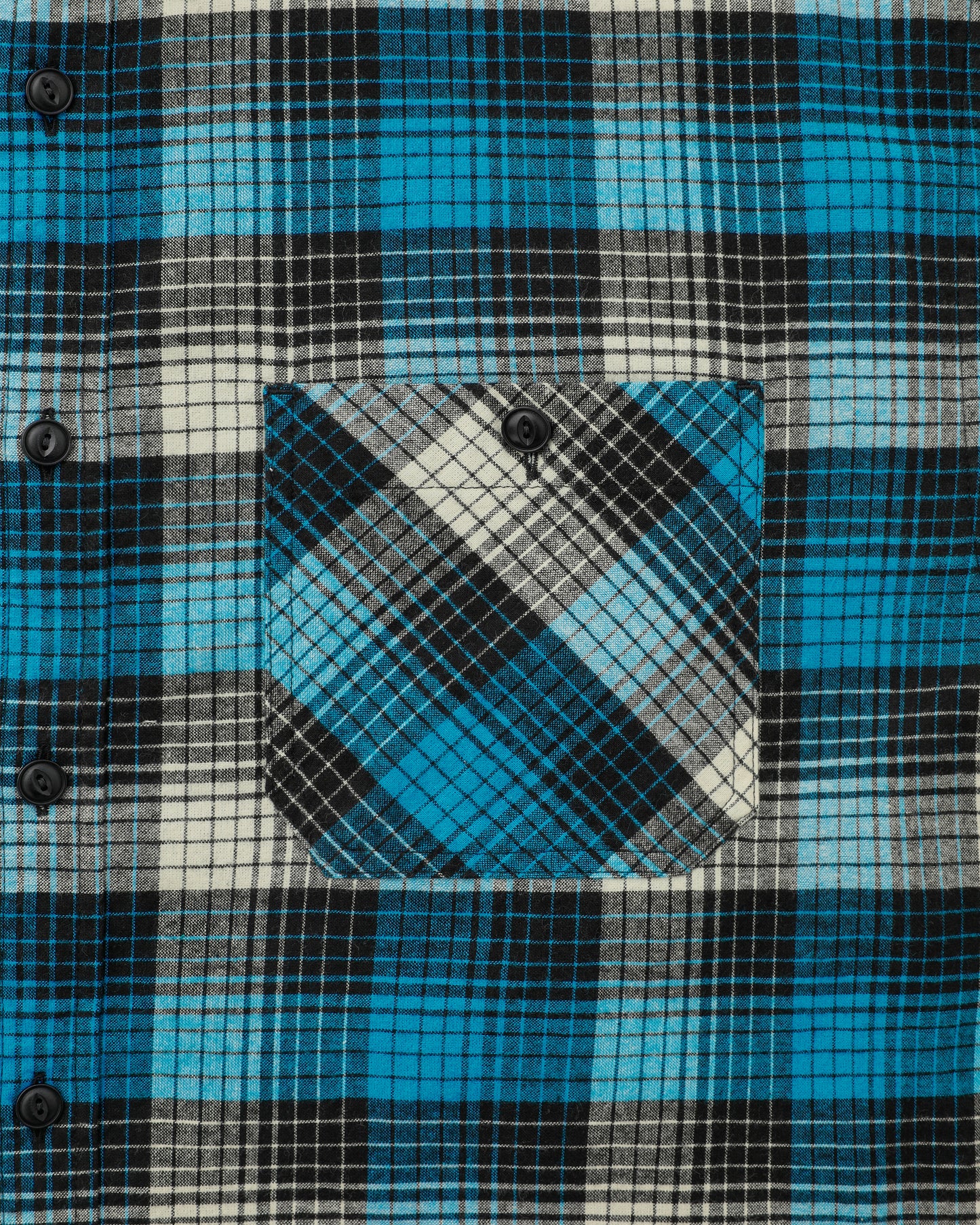 Shadow Check Flannel Shirt Blue