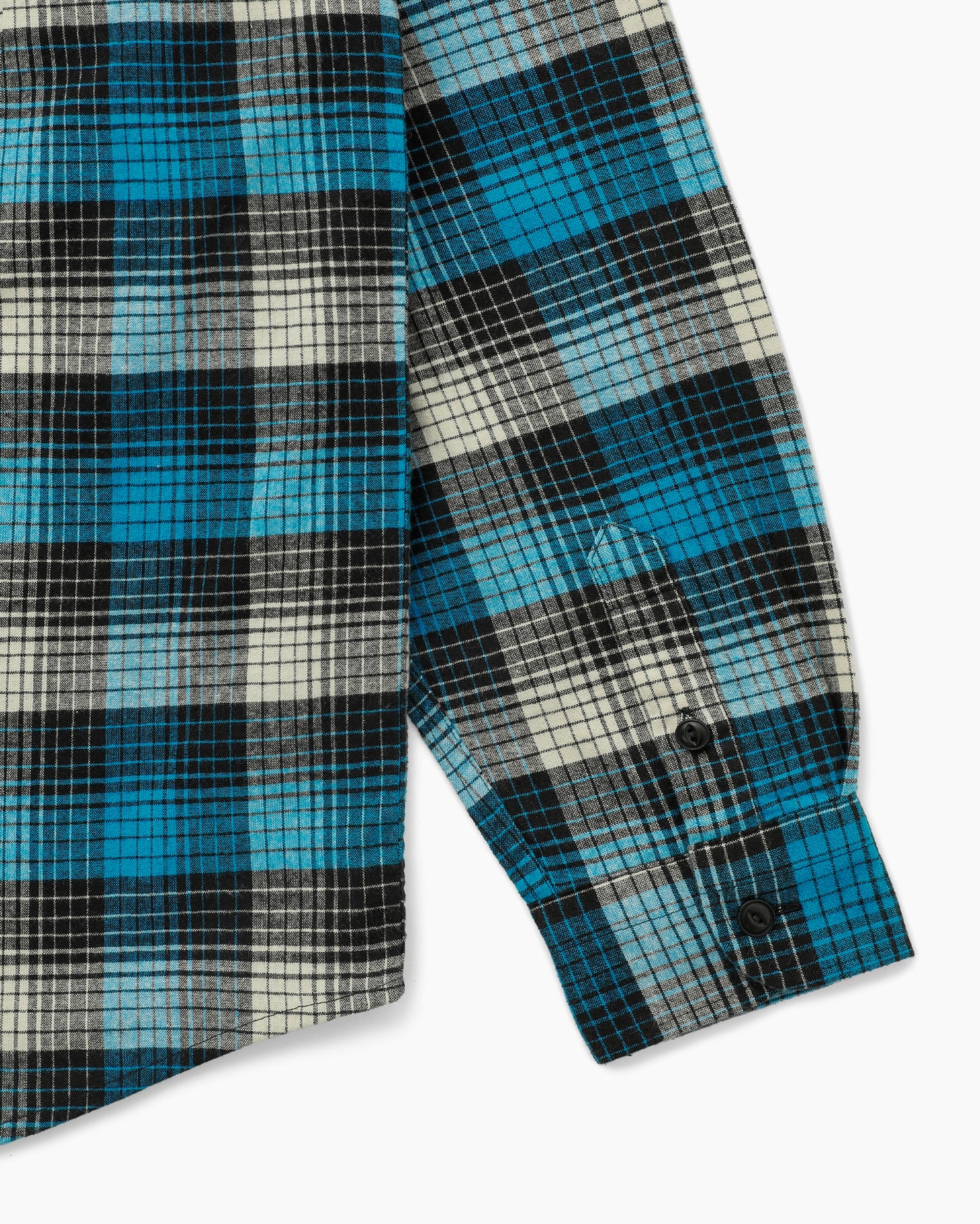 Shadow Check Flannel Shirt Blue