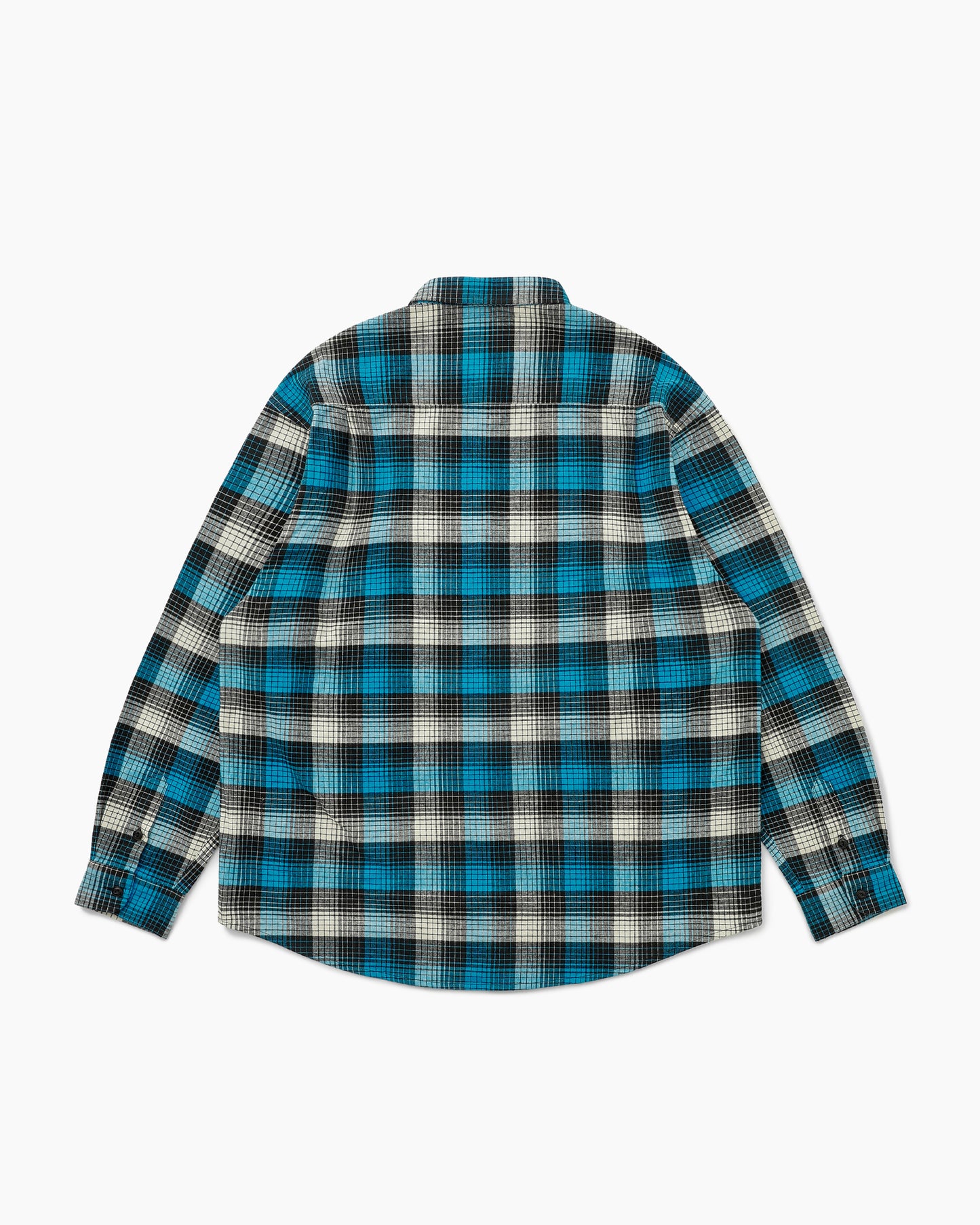 Shadow Check Flannel Shirt Blue