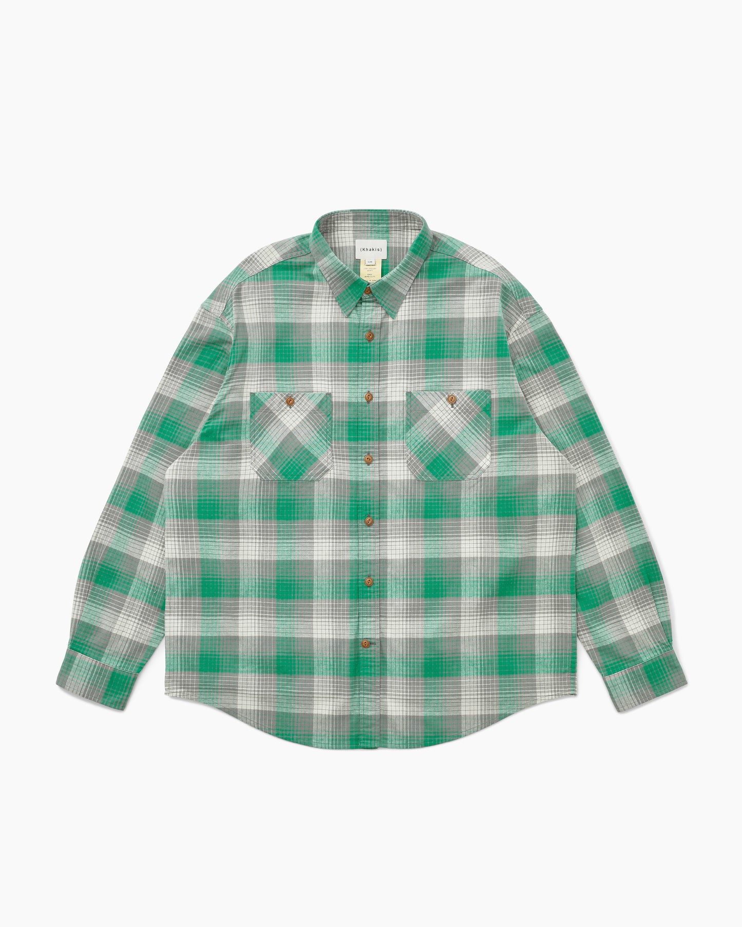 Shadow Check Flannel Shirt Green