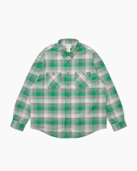 Shadow Check Flannel Shirt Green