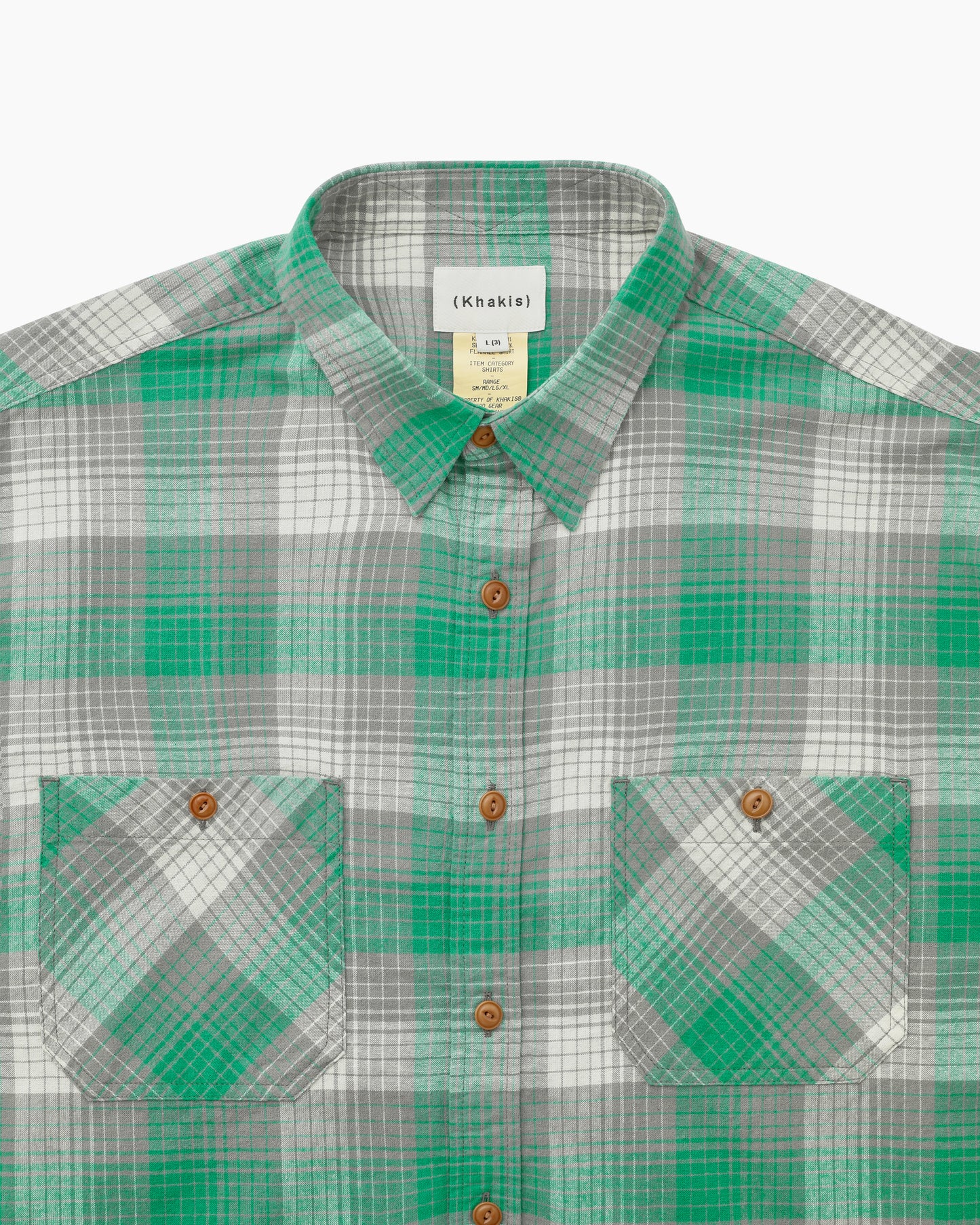 Shadow Check Flannel Shirt Green