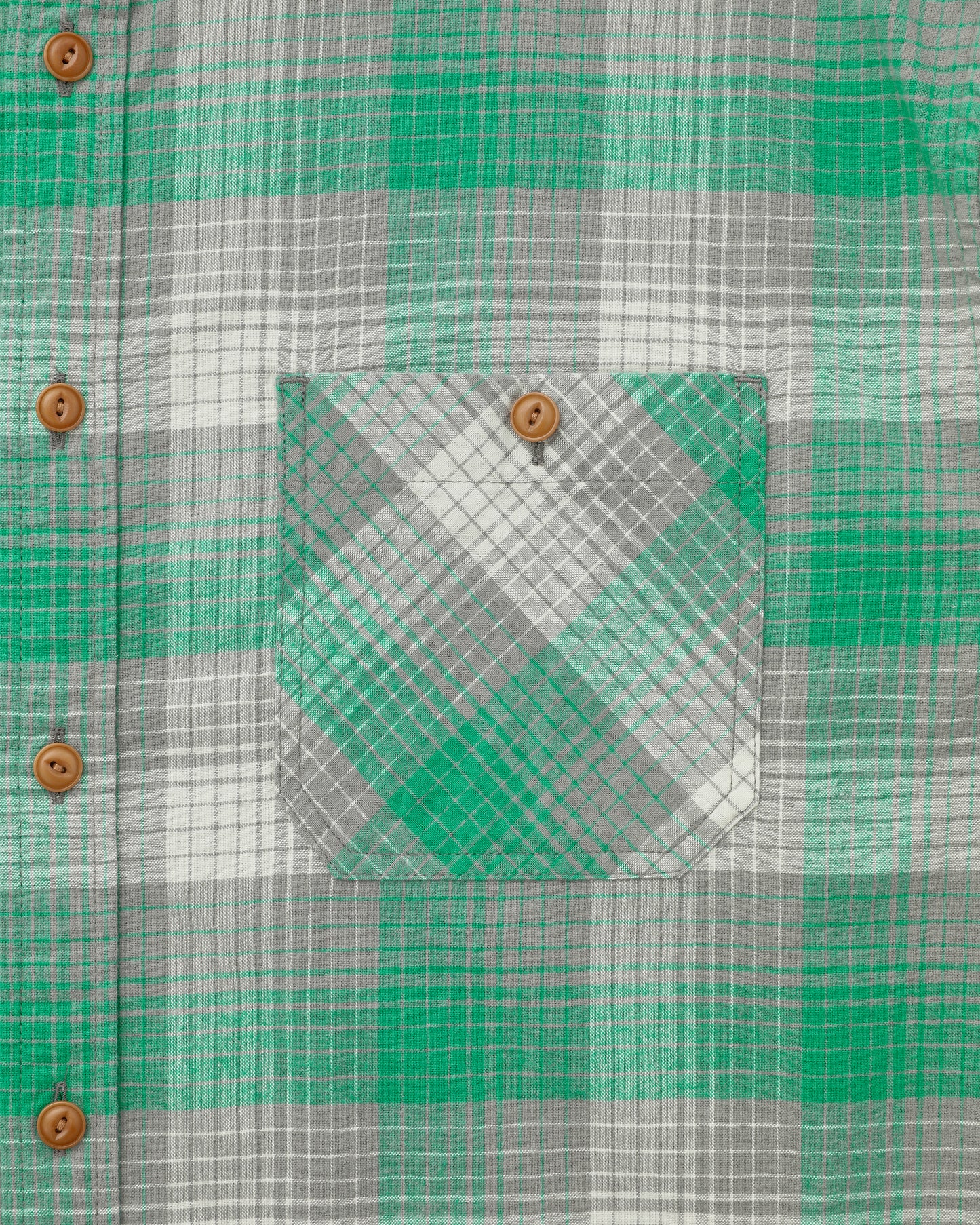 Shadow Check Flannel Shirt Green