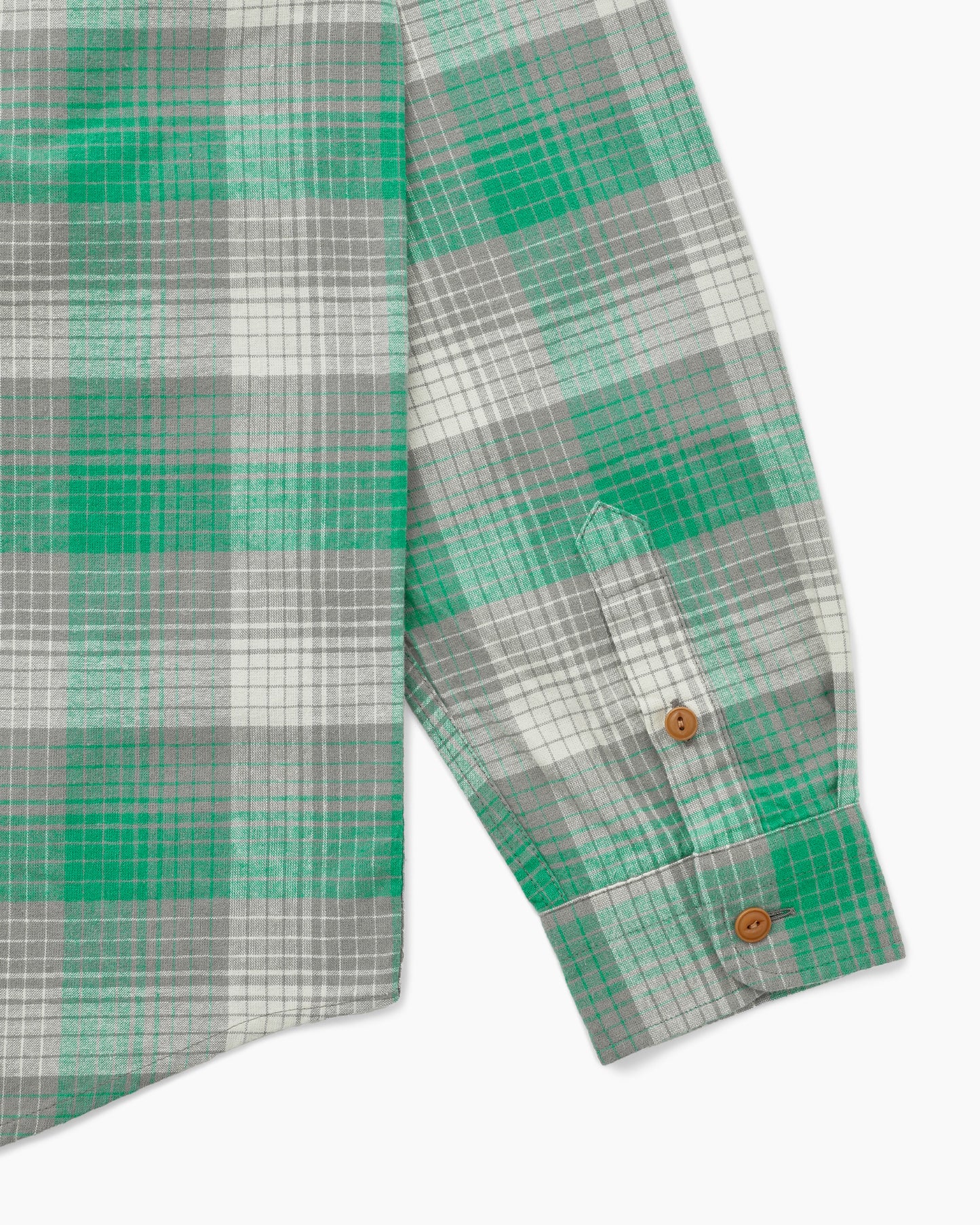 Shadow Check Flannel Shirt Green