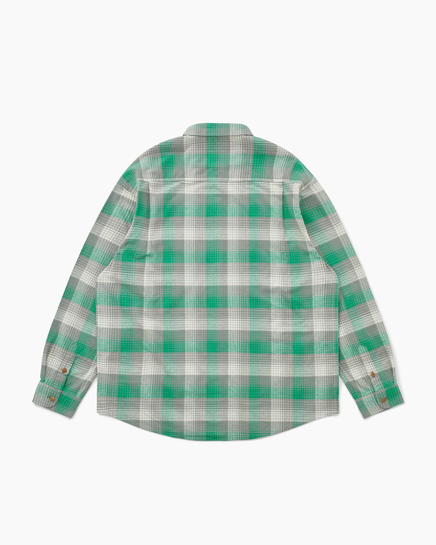 Shadow Check Flannel Shirt Green