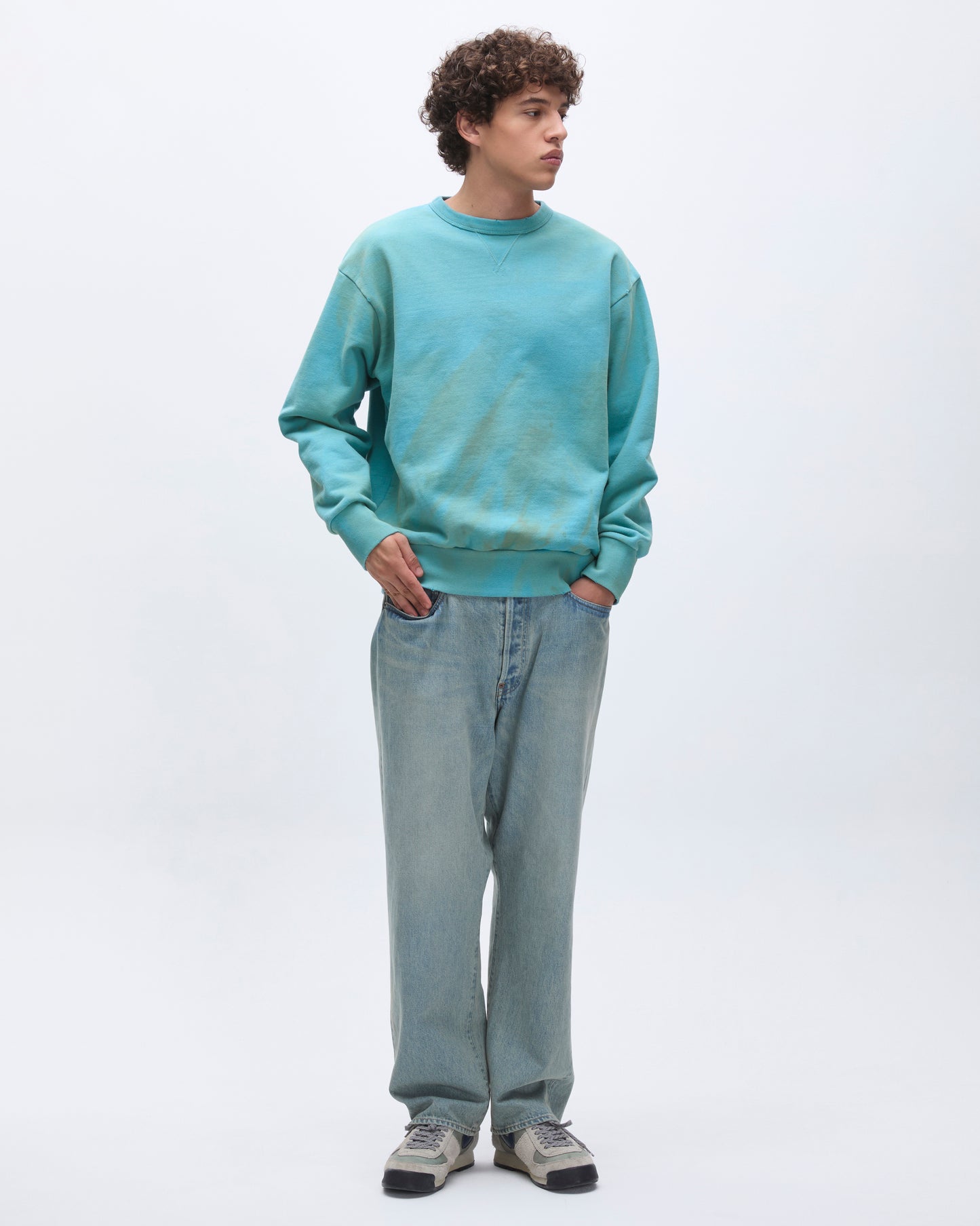 Stained Crewneck Blue