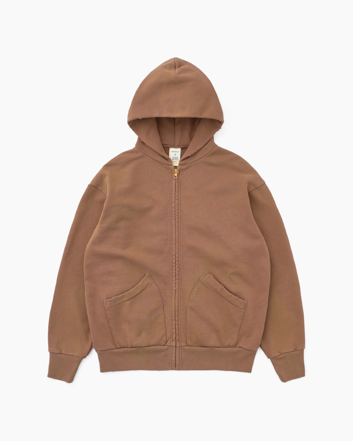 Stained Full Zip Hoodie Brick