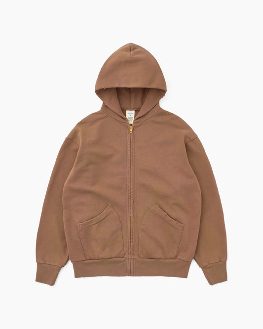 Stained Full Zip Hoodie Brick
