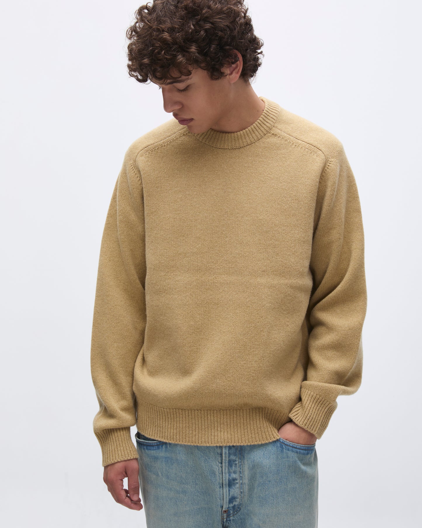 Stock Crewneck Sweater Camel