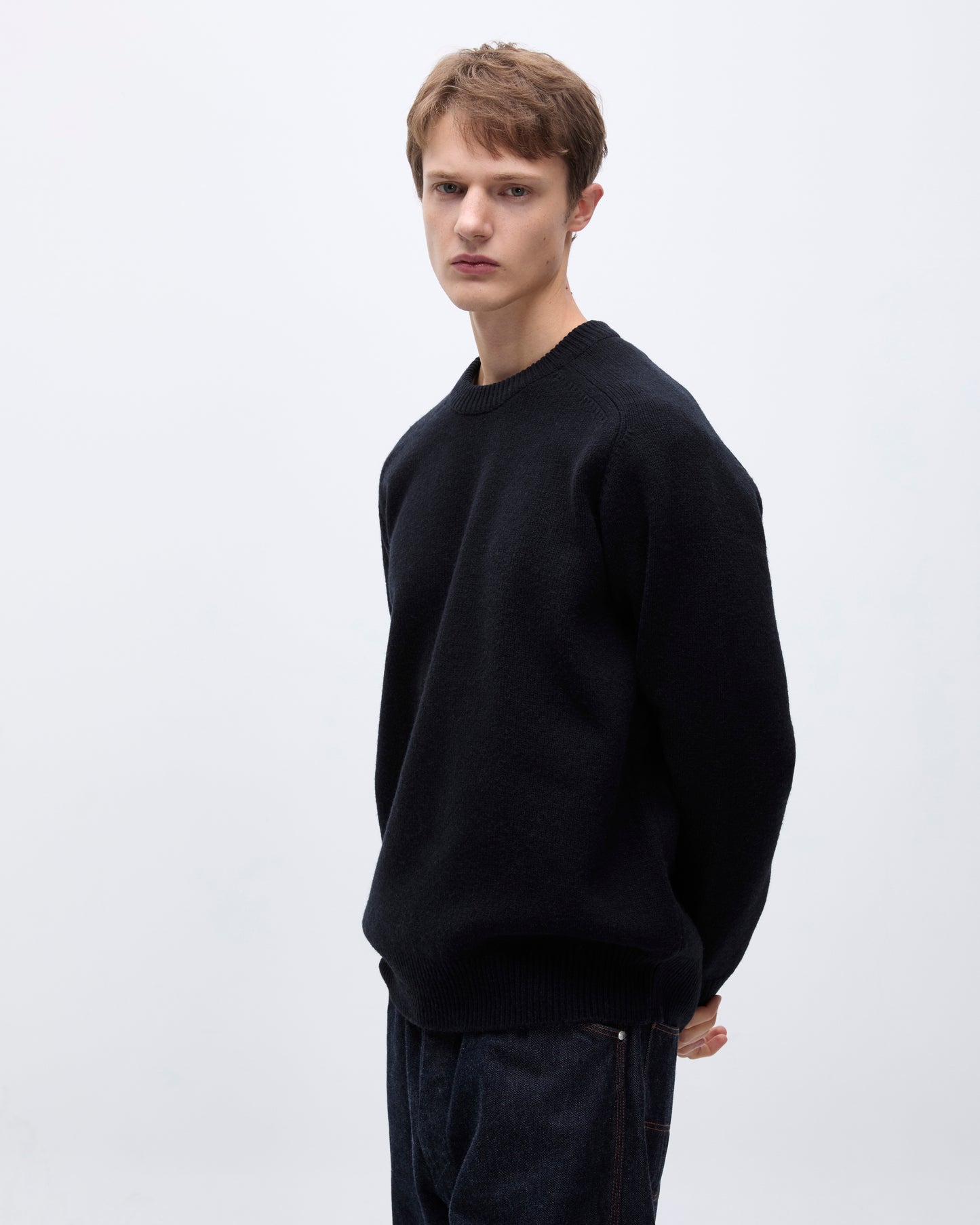 Stock Crewneck Sweater Dark Navy
